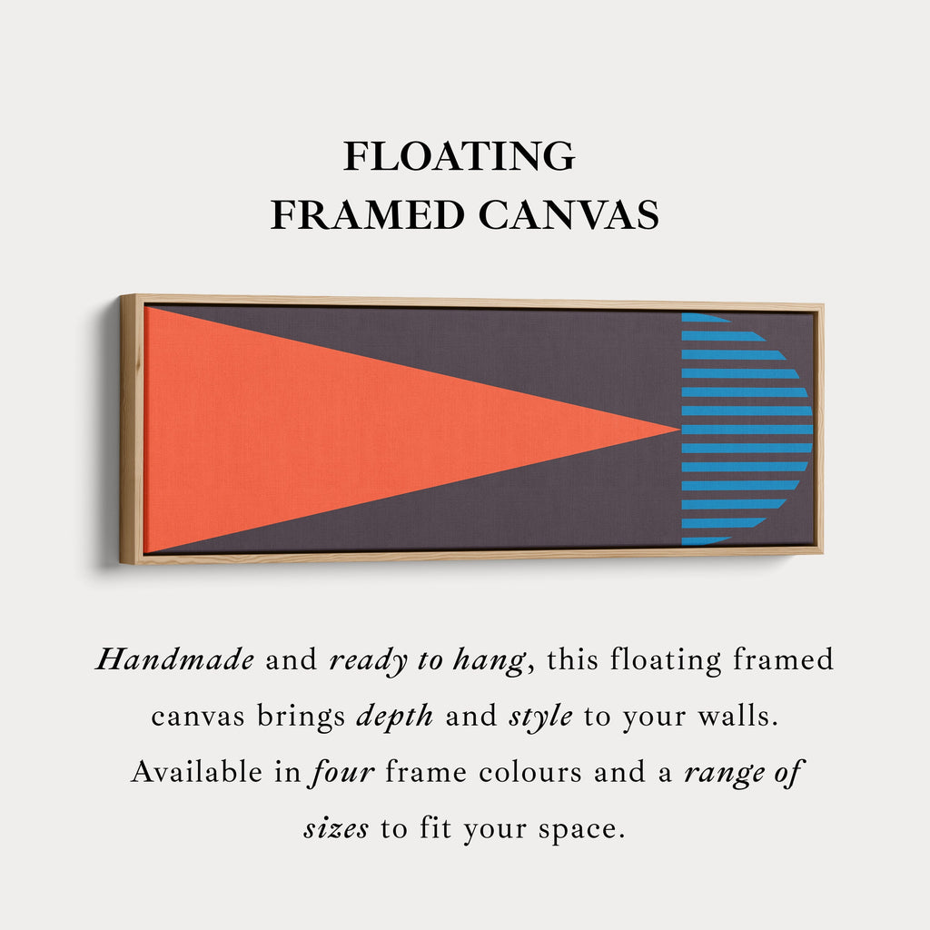 Long Narrow Canvas Blue Yellow Graphic Geometric Wall Art