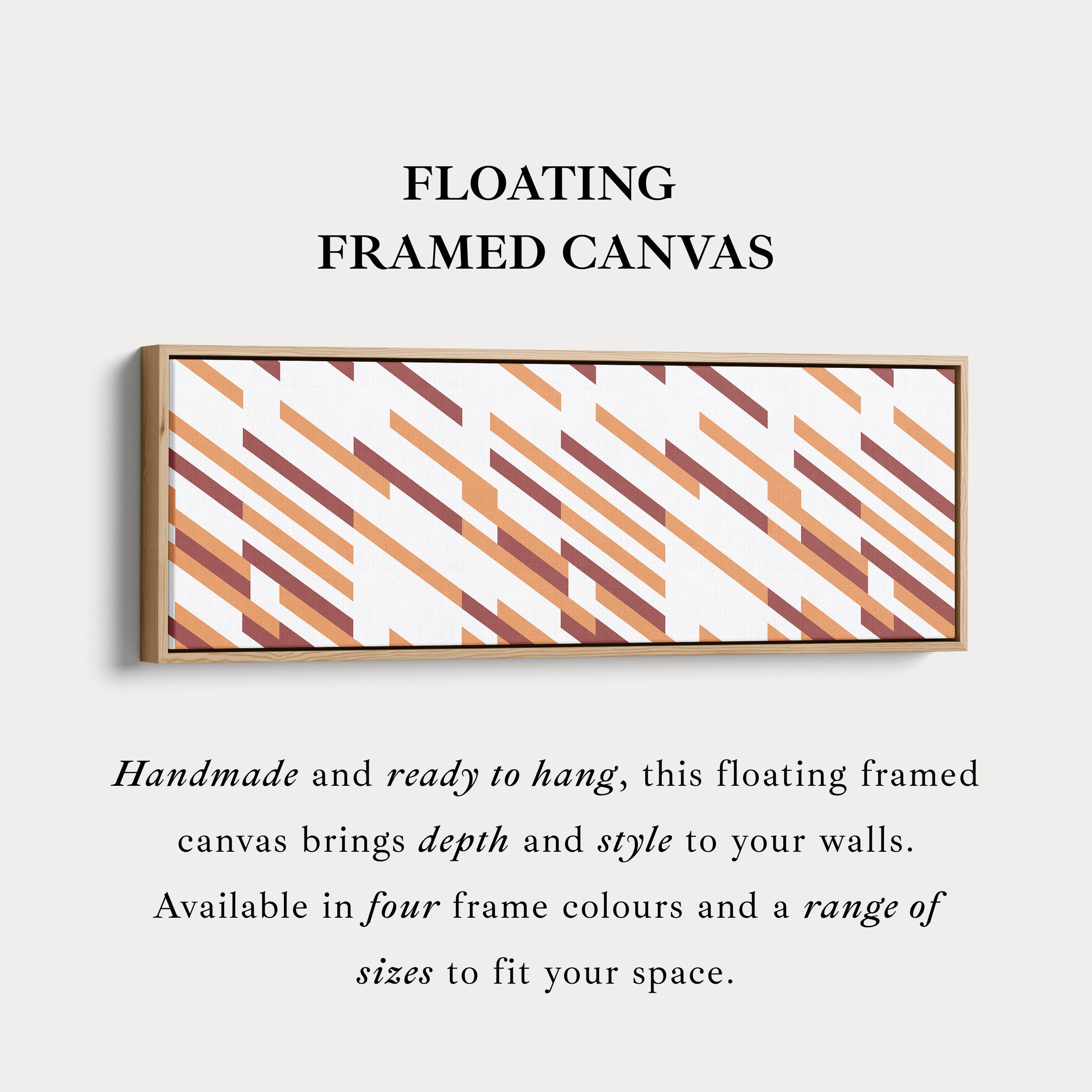 Long Narrow Canvas Beige Orange Brown Minimal Pattern Wall Art