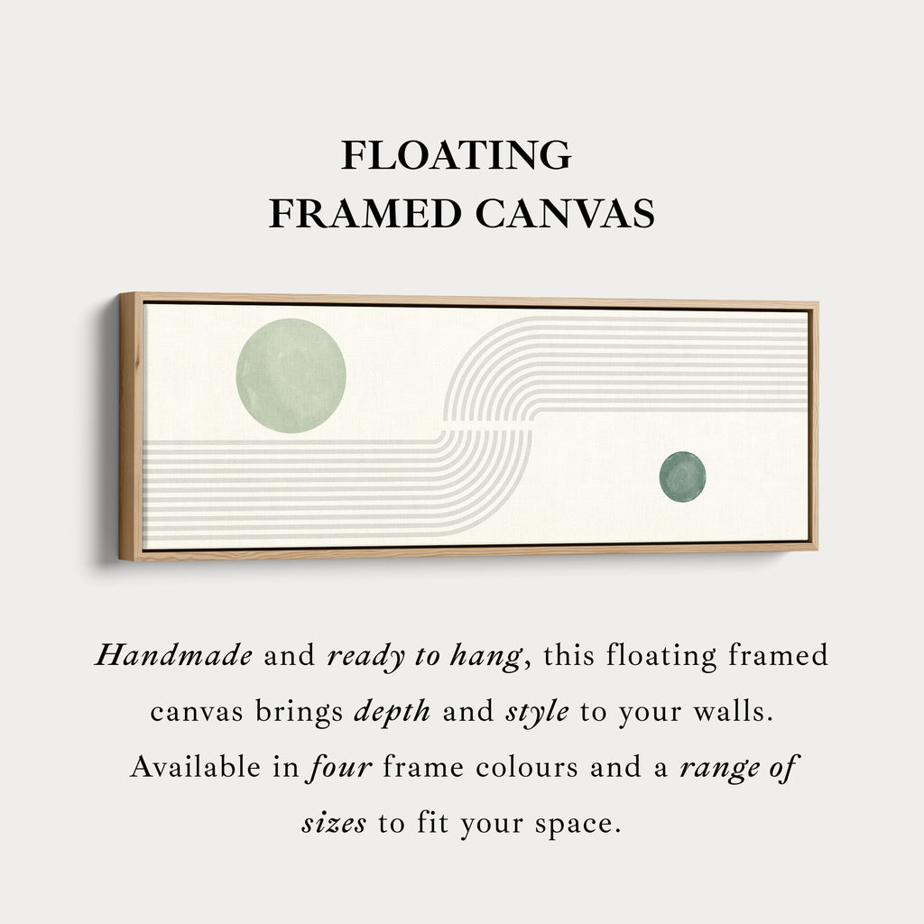 Wide Canvas Minimalist Green And Beige Geometric Wall Art