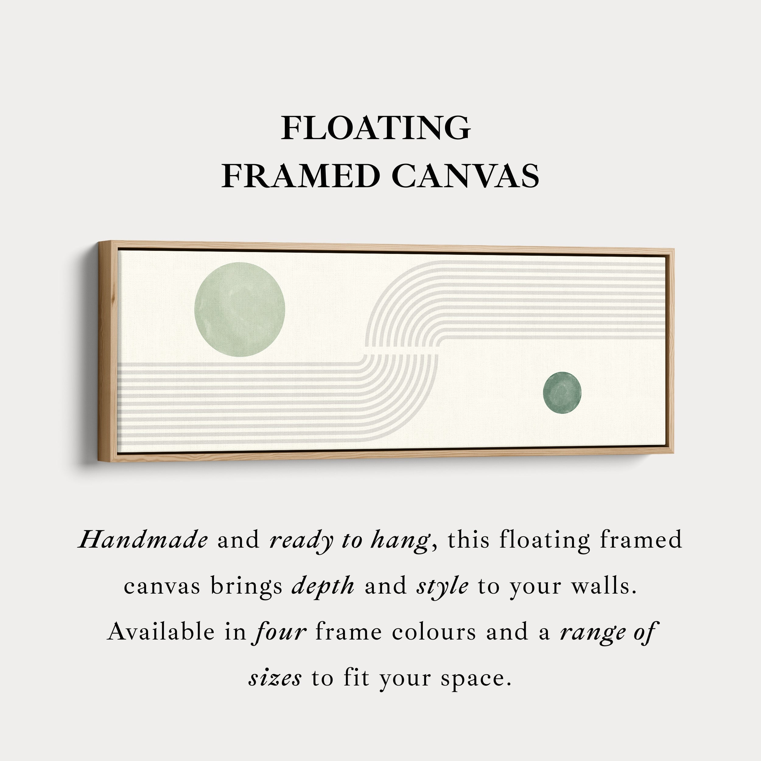 Wide Canvas Minimalist Green And Beige Geometric Wall Art