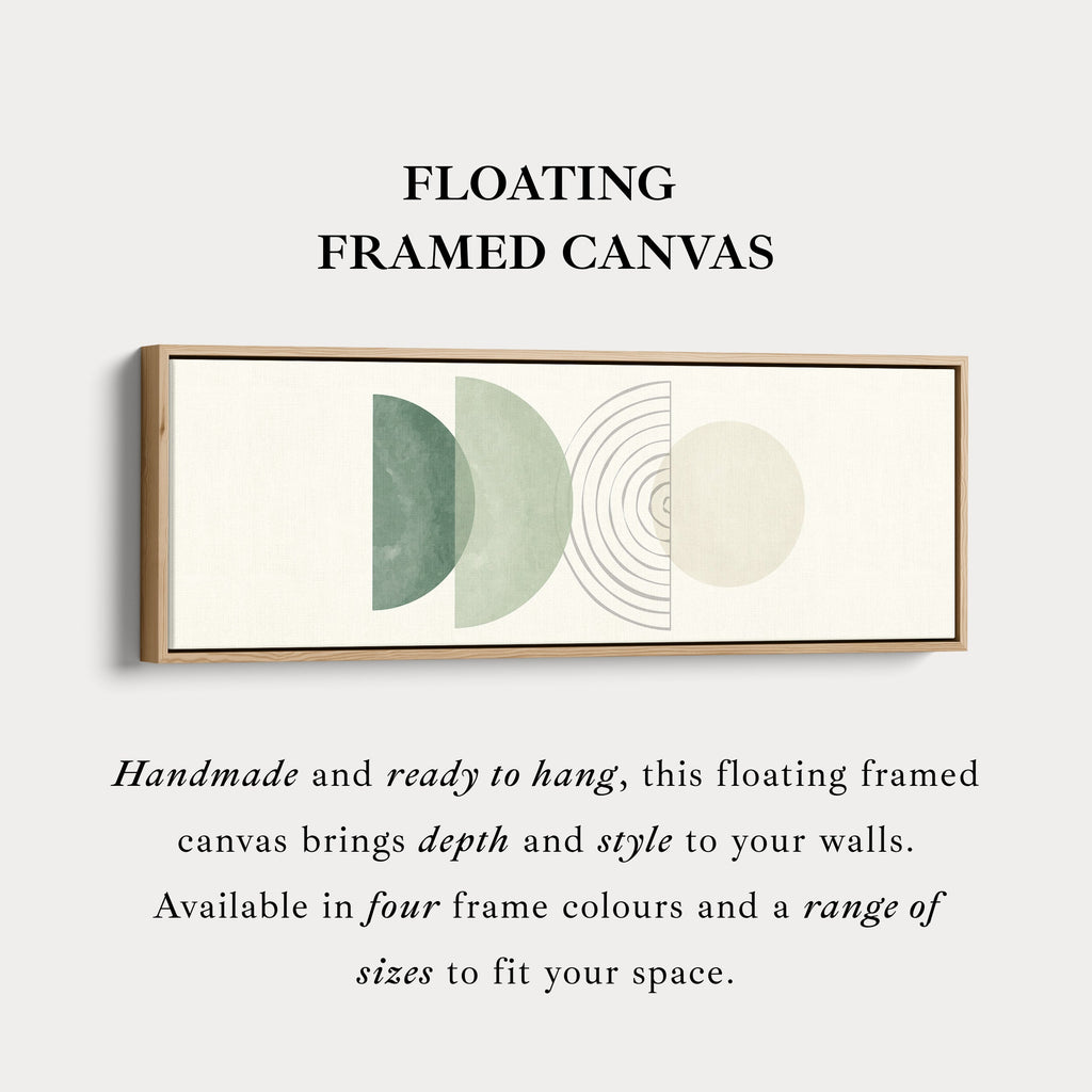 Horizontal Wall Art Sage Green And Beige Geometric For Living Room