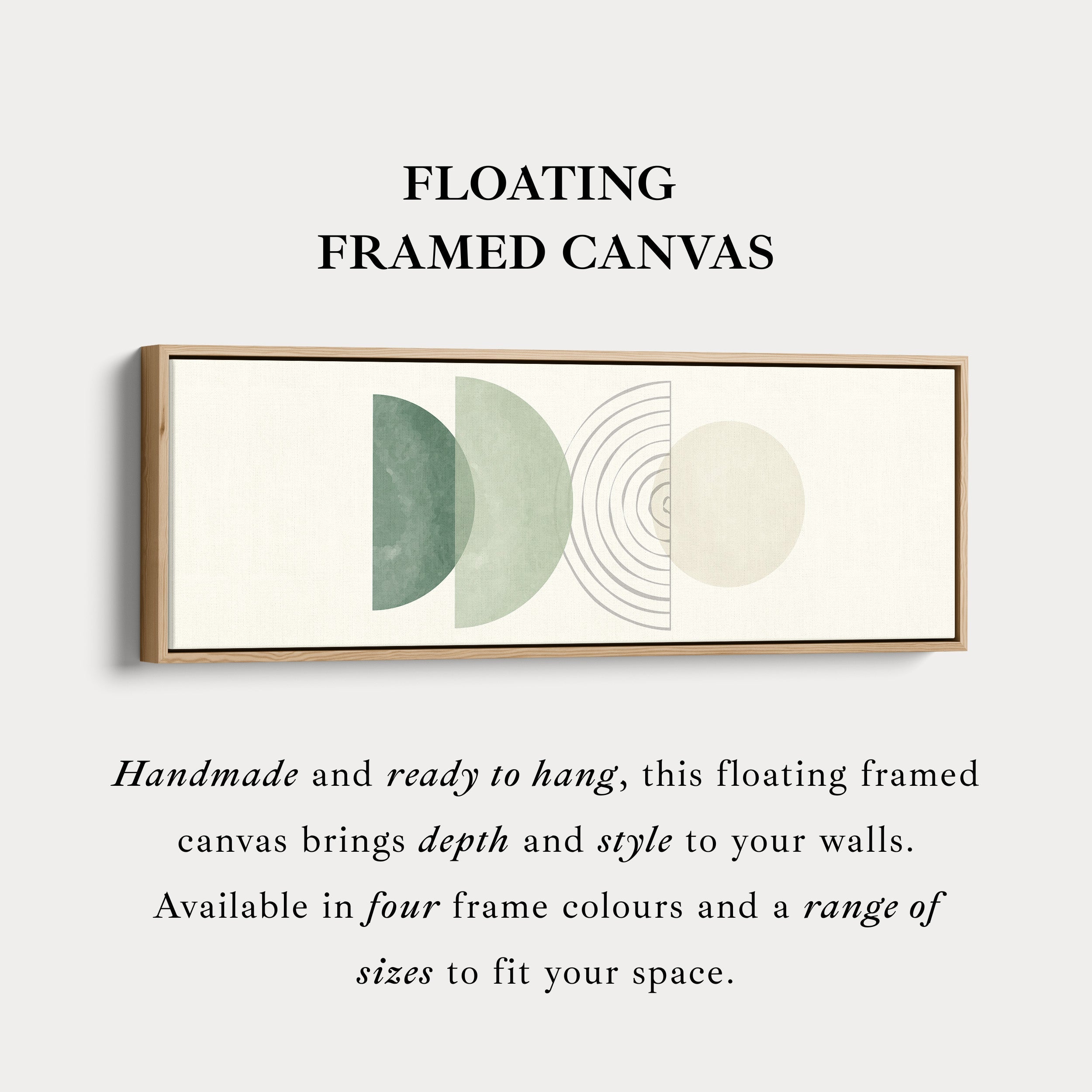 Horizontal Wall Art Sage Green And Beige Geometric For Living Room