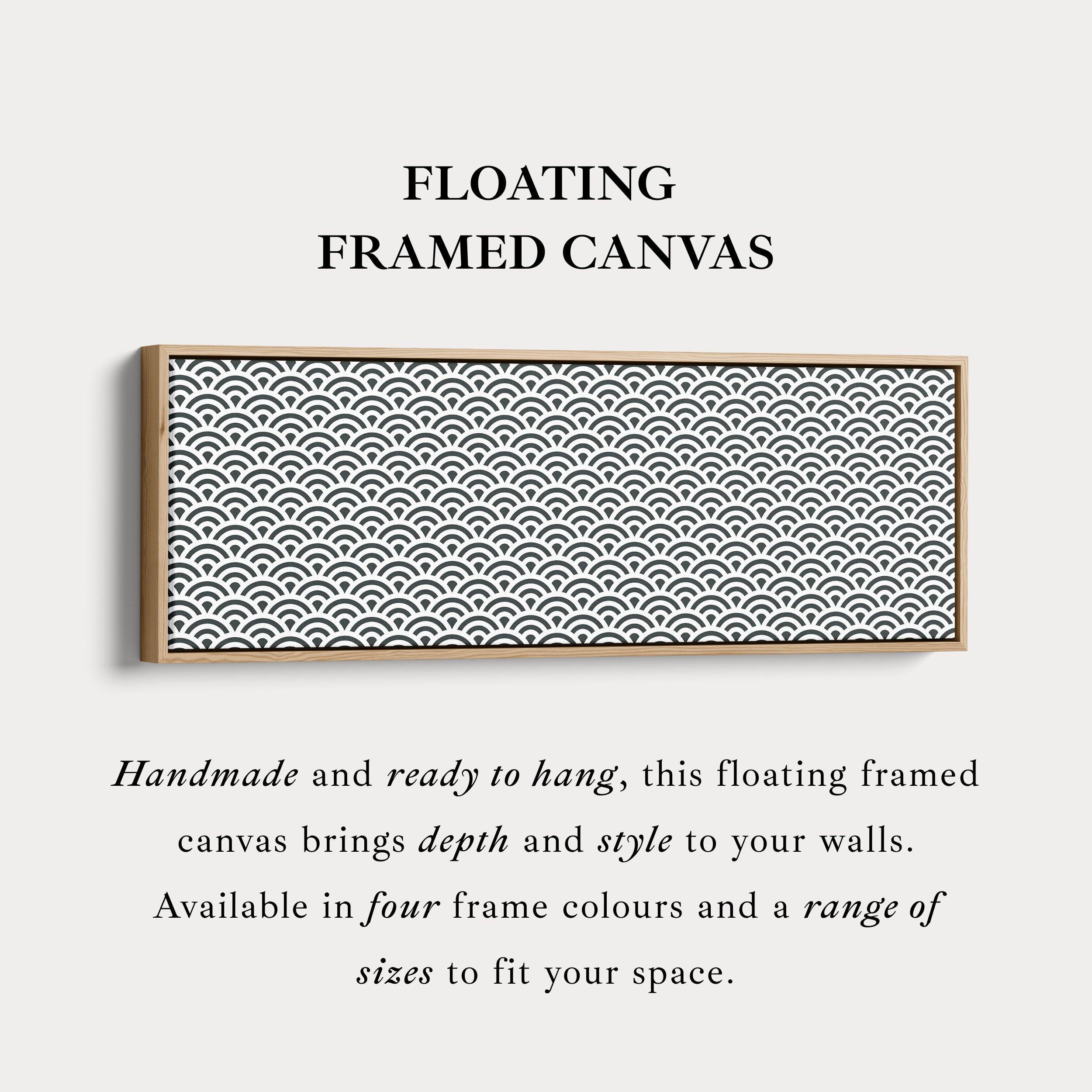 Horizontal Wall Art Black & White Japandi Waves