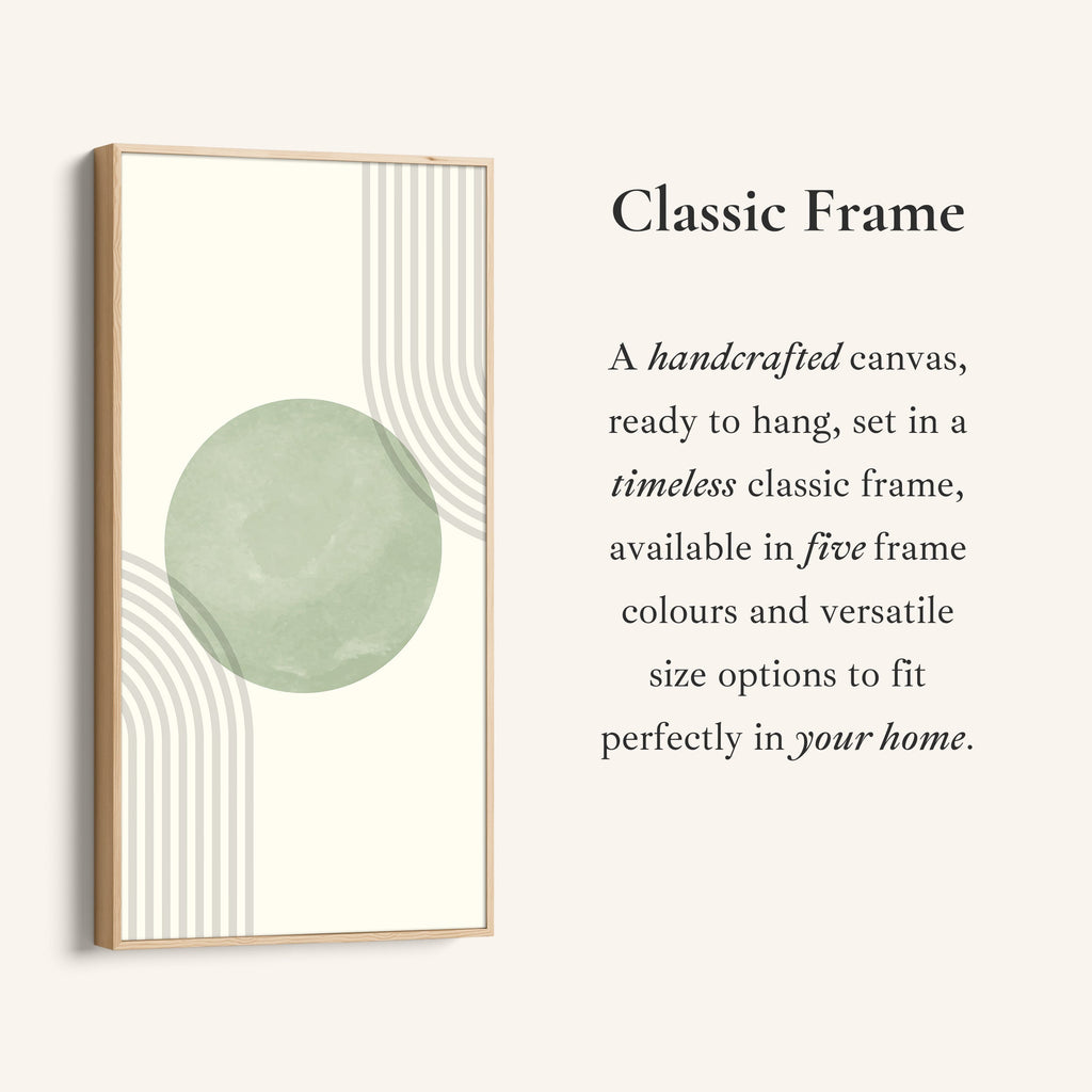 Vertical Wall Art Soft Green Circle Portrait Wall Art For Bedroom