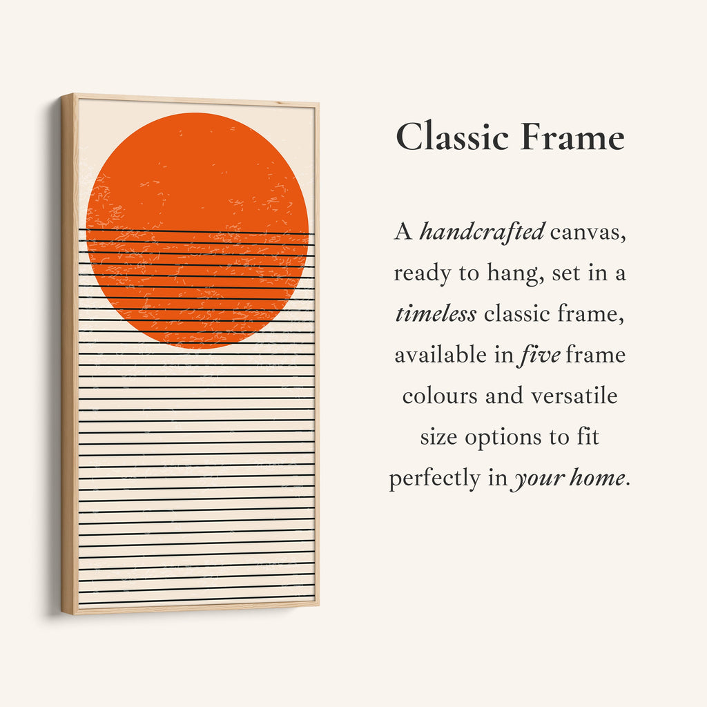 Narrow Wall Art Striped Sun Vertical Canvas For Living Room