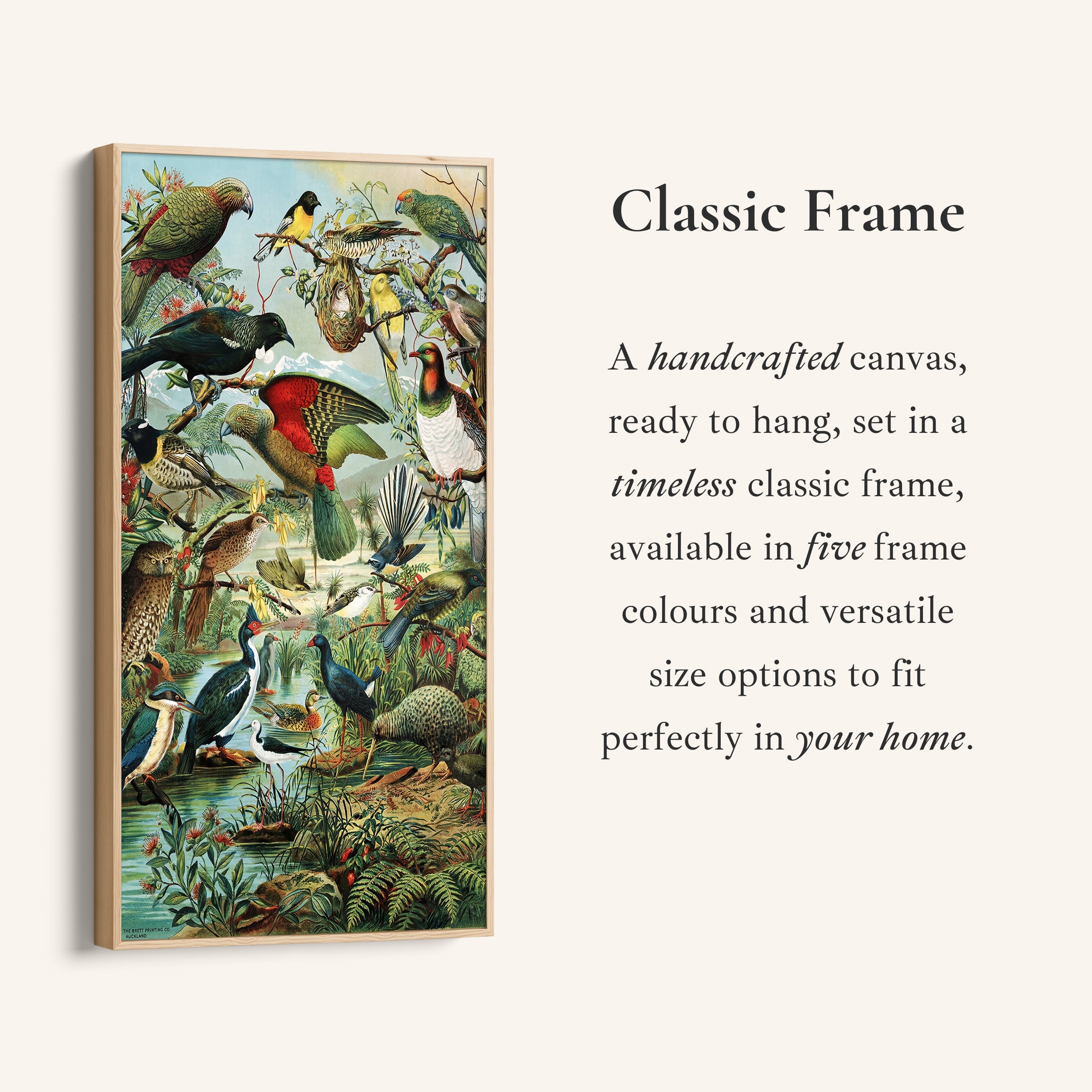 Vintage Bird Collage Portrait Wall Art Vertical Canvas For Living Room