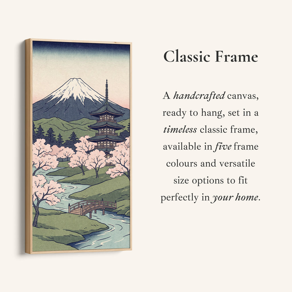 Tall Wall Art Mount Fuji Pagoda Portrait Wall Art For Bedroom