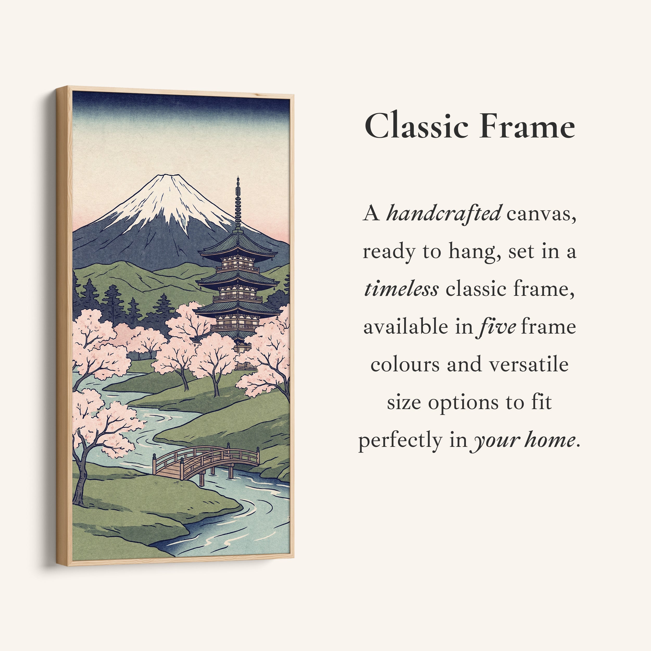 Tall Wall Art Mount Fuji Pagoda Portrait Wall Art For Bedroom