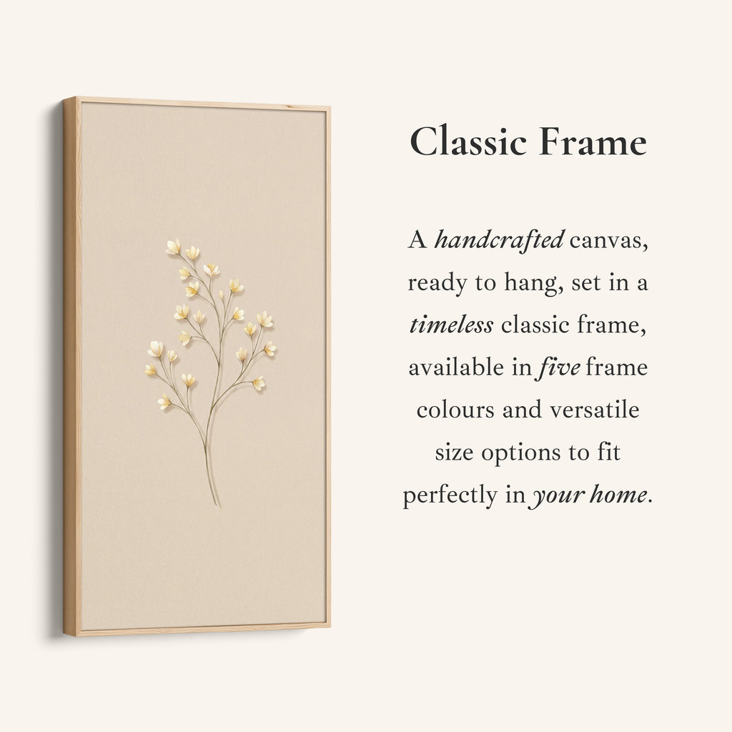 Large Vertical Wall Art Single Flowering Stem Tall Canvas For Bedroom