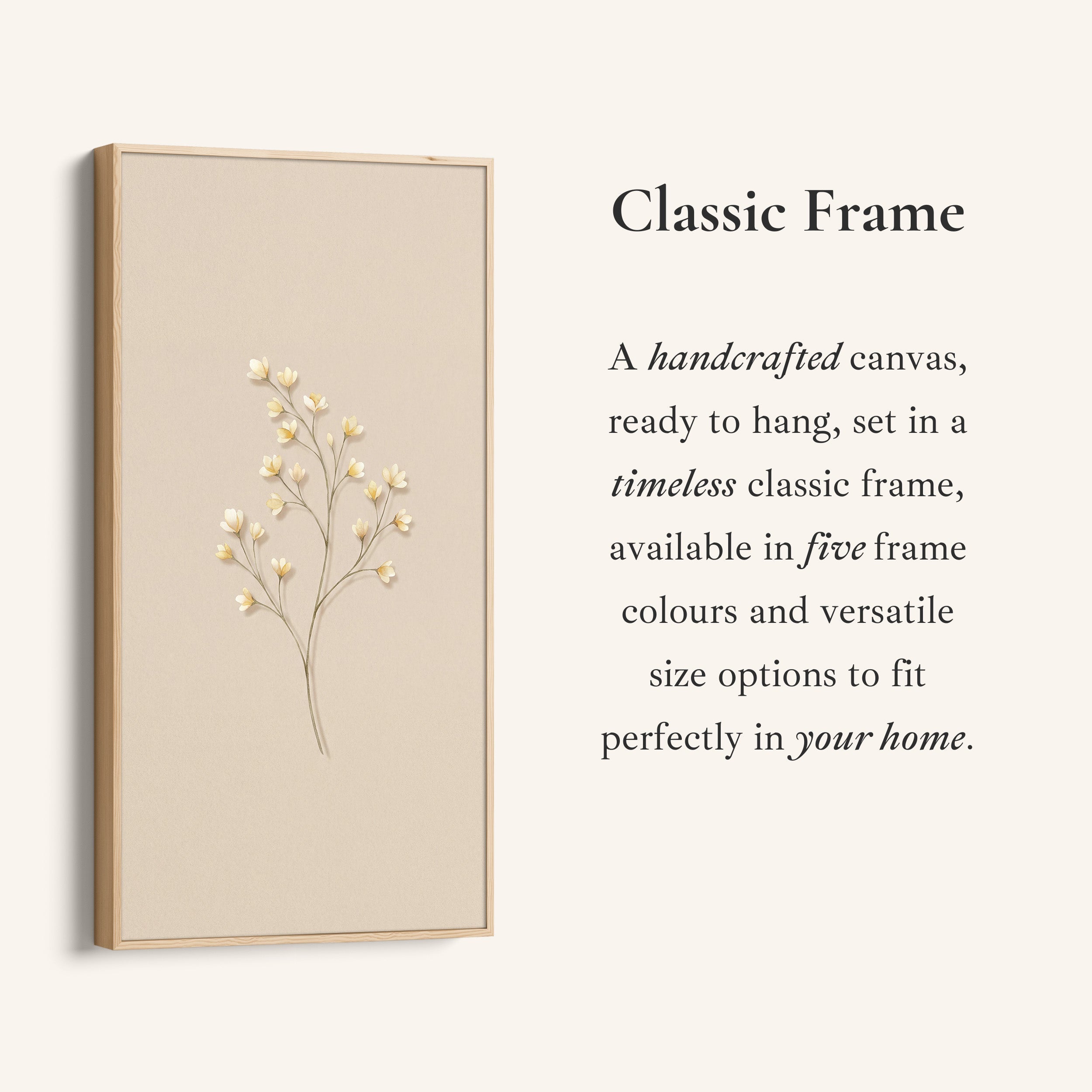Large Vertical Wall Art Single Flowering Stem Tall Canvas For Bedroom