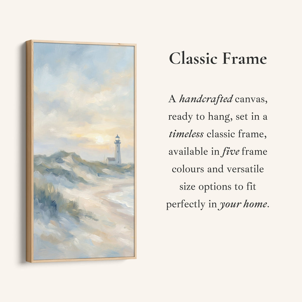 Lighthouse On Coastal Cliffs Portrait Wall Art Framed Canvas Print For Bedroom