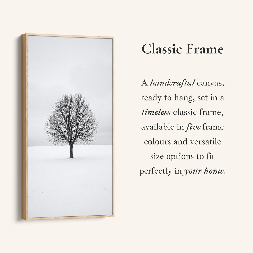 Long Wall Art Bare Tree In Snow Portrait Wall Art For Kitchen