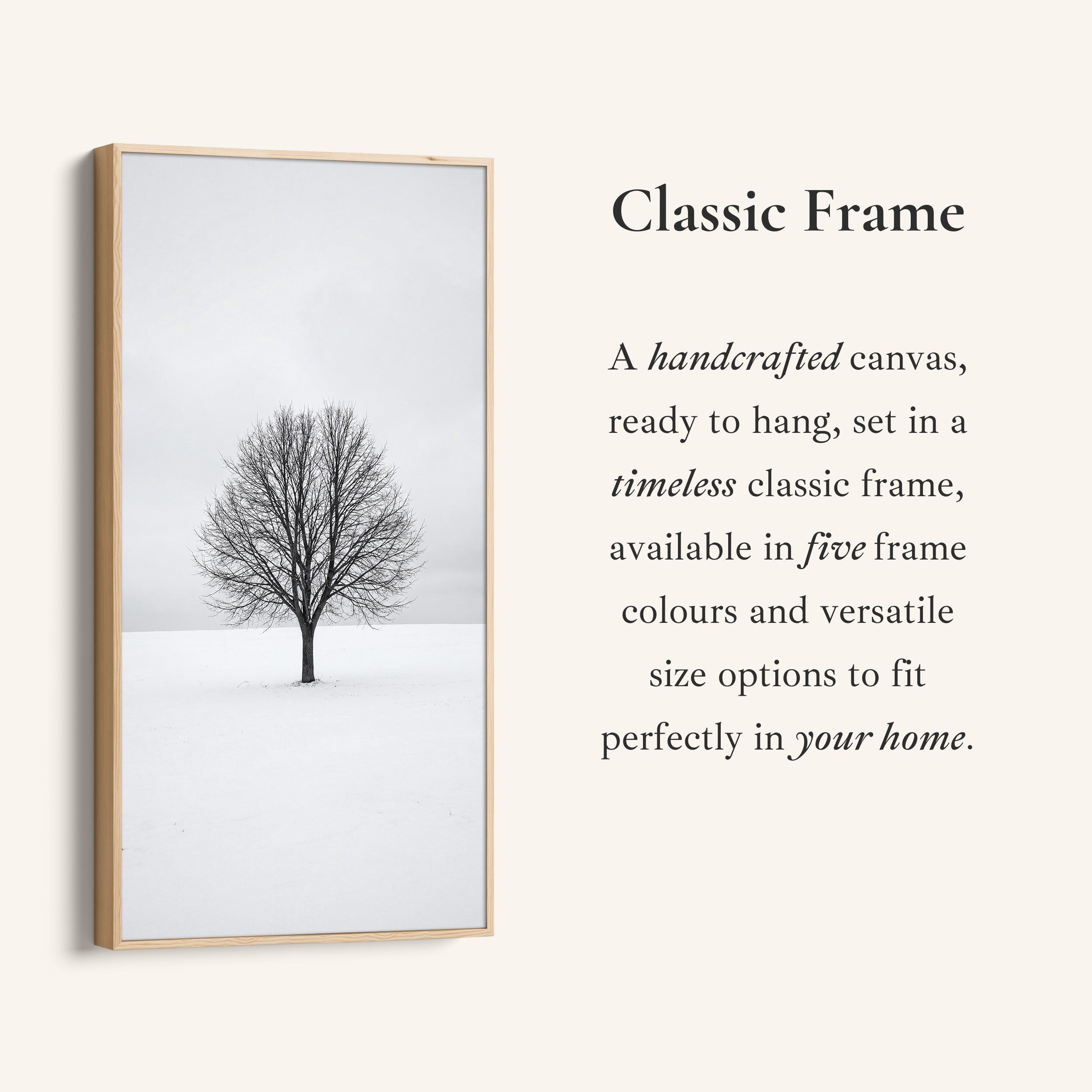 Long Wall Art Bare Tree In Snow Portrait Wall Art For Kitchen