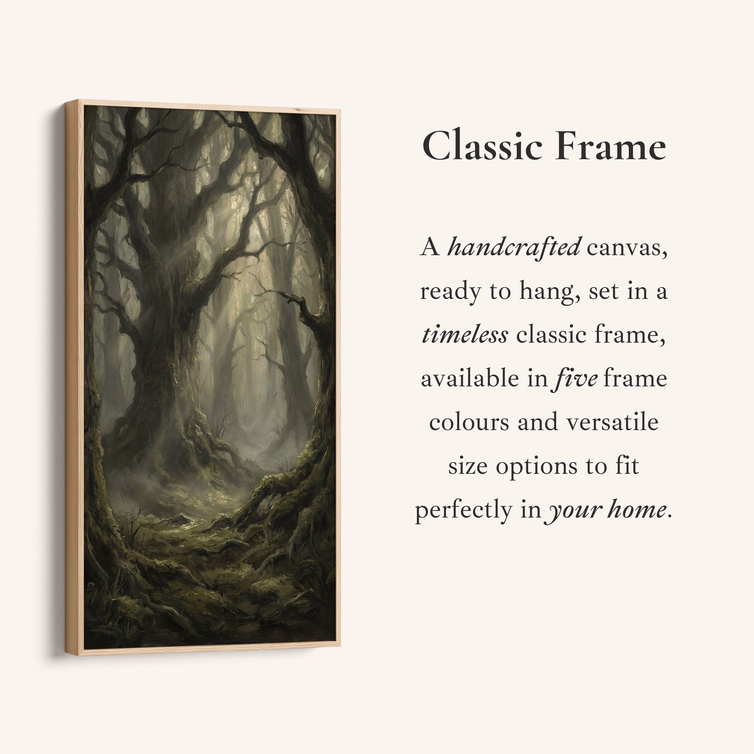 Large Vertical Wall Art Dark Forest With Moss Portrait Wall Art For Kitchen