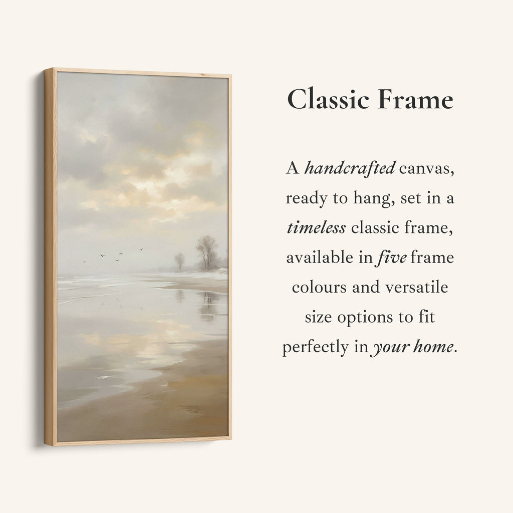 Long Wall Art Foggy Beach Shoreline Portrait Wall Art For Kitchen