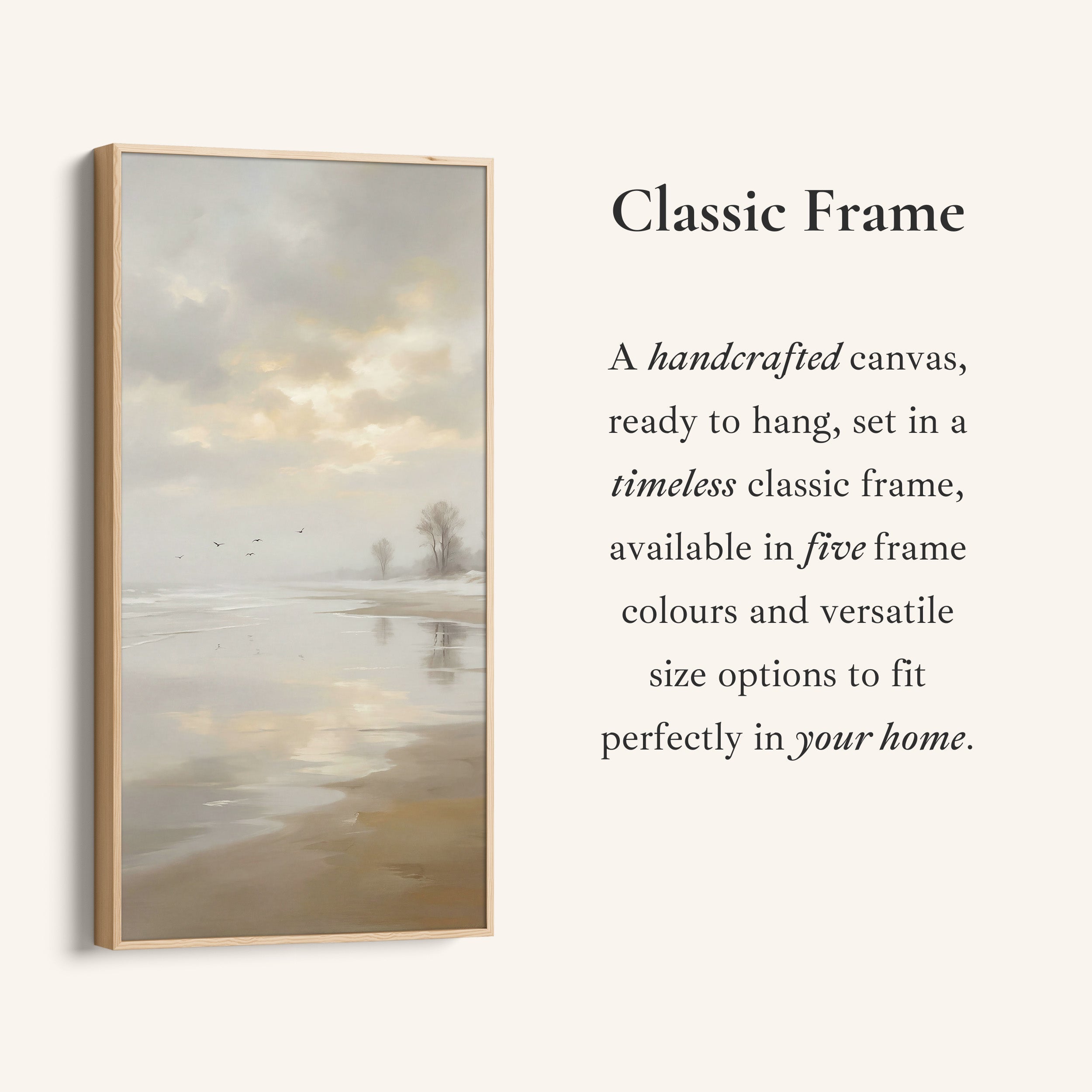 Long Wall Art Foggy Beach Shoreline Portrait Wall Art For Kitchen