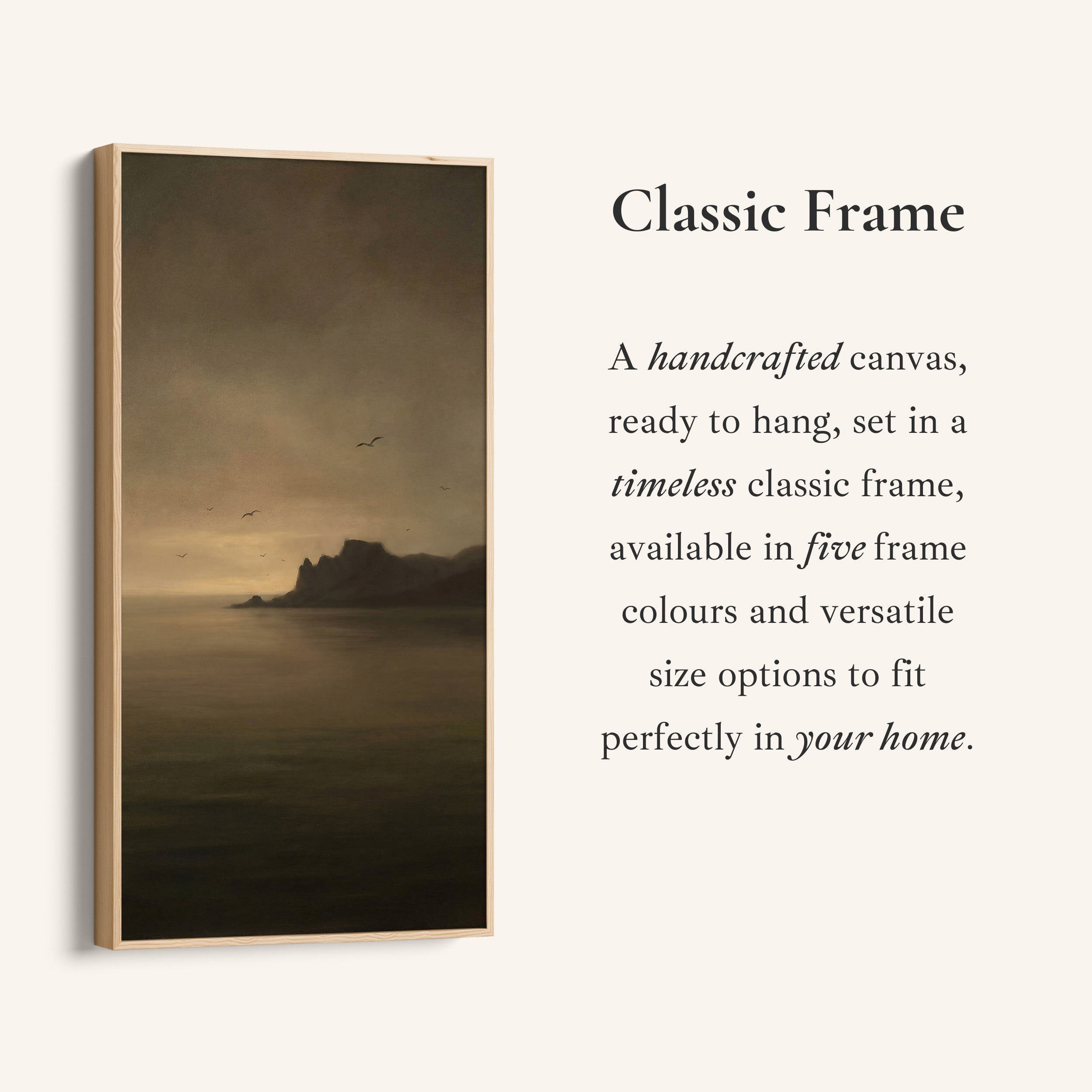 Portrait Wall Art For Office Foggy Sea With Rocky Island Vertical Canvas