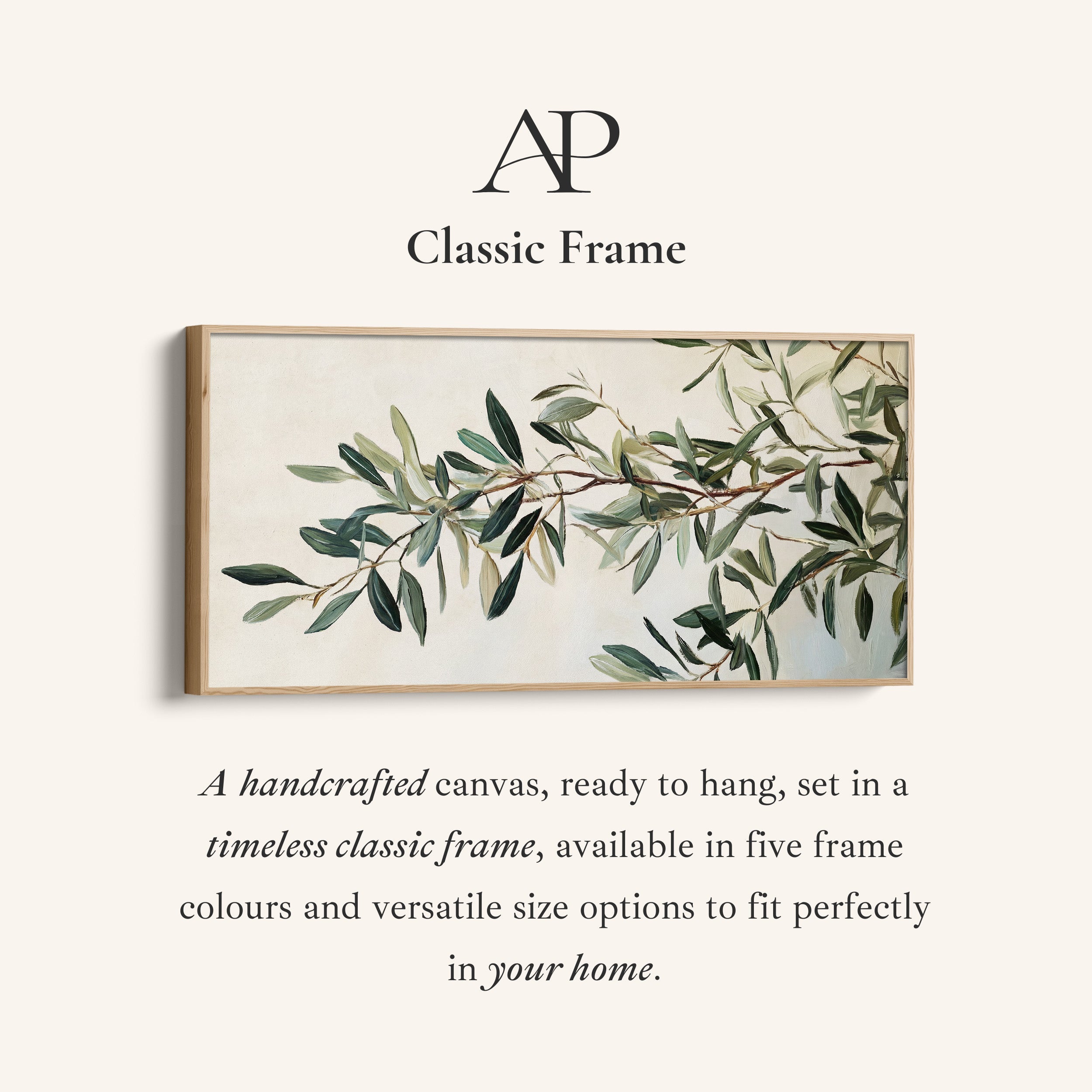 Horizontal Wall Art Olive Branch Oversized Wall Decor For Bedroom