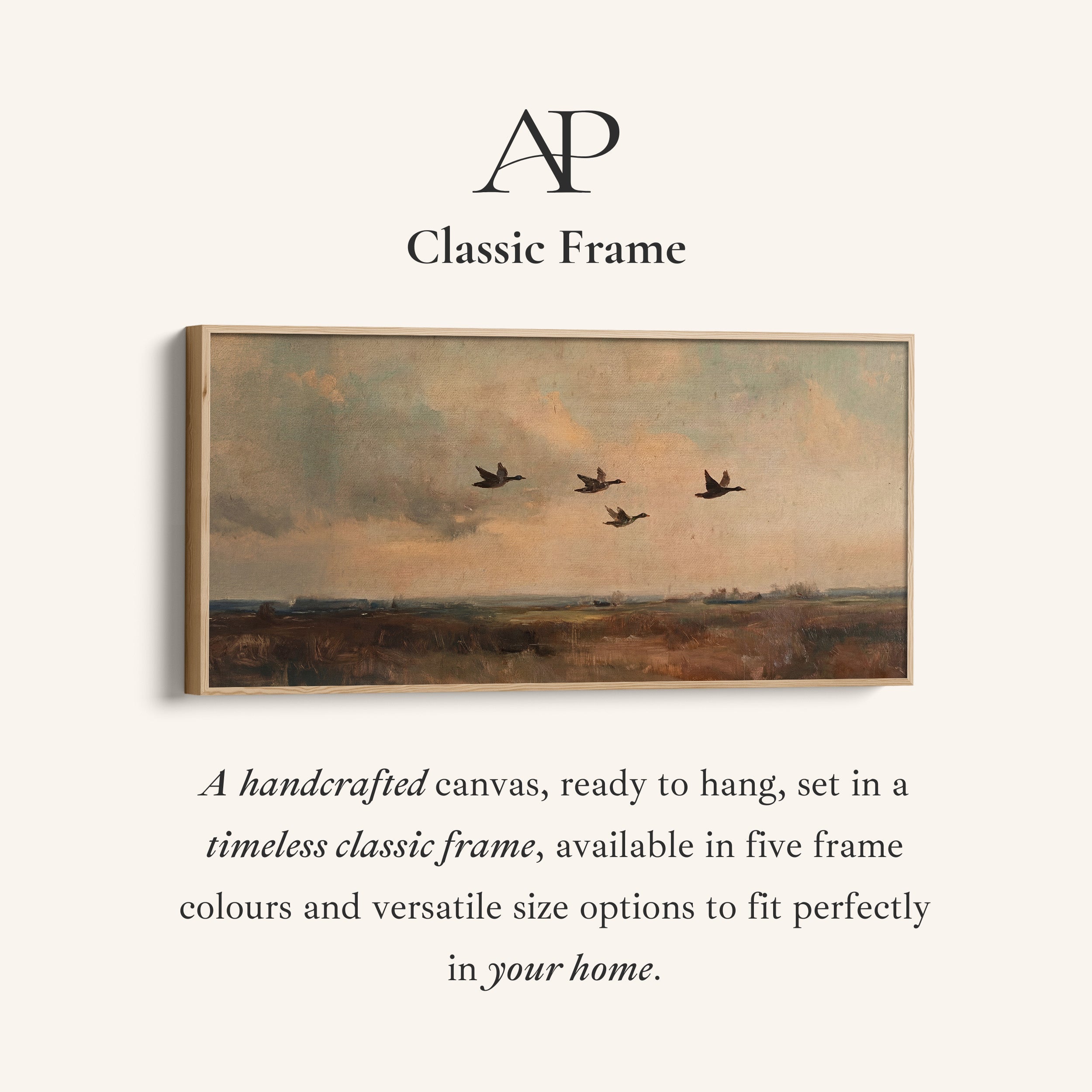 Wide Canvas Flying Ducks Landscape Panoramic Canvas Print For Hallway