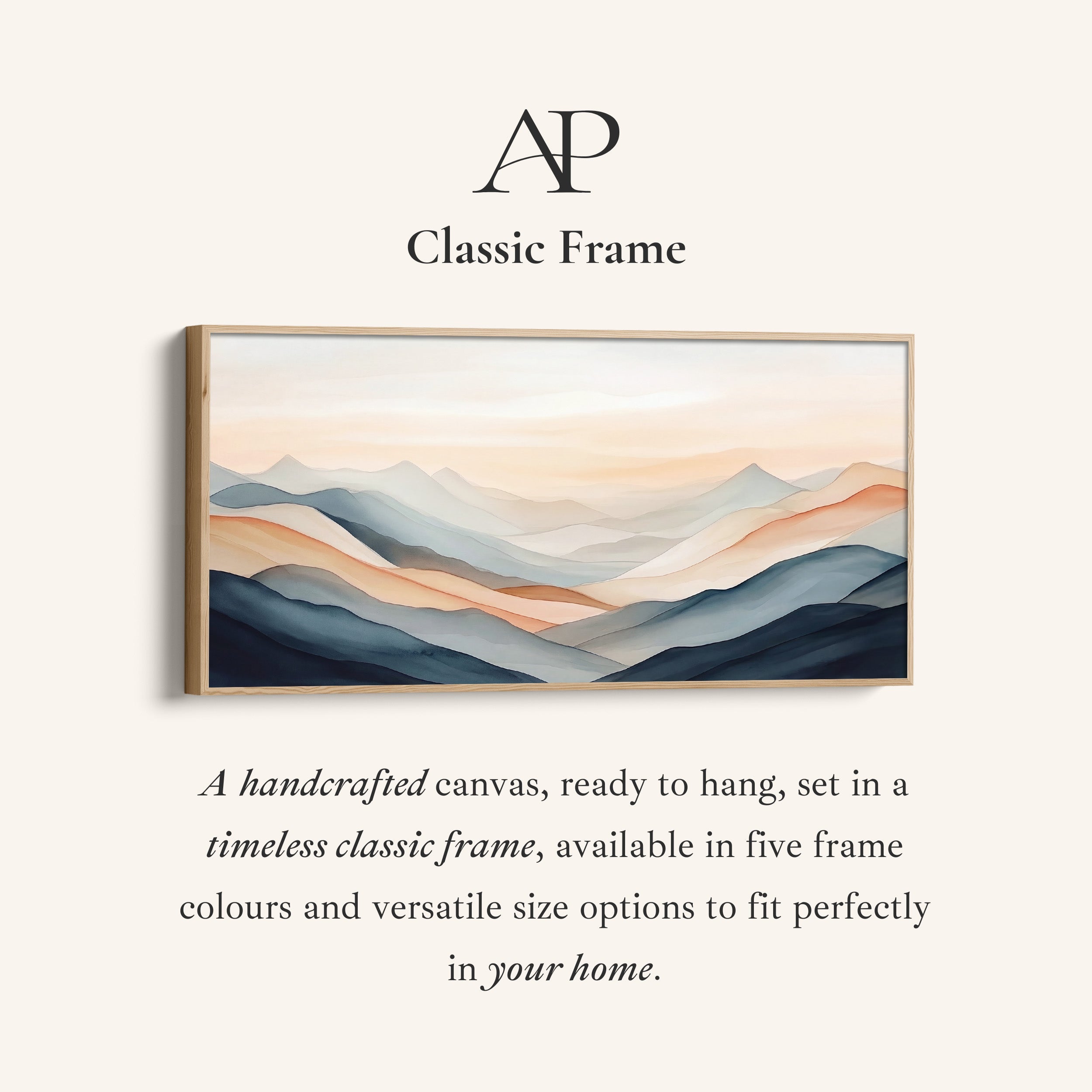 Layered Mountains Above Bed Wall Art Panoramic Canvas Print Living Room