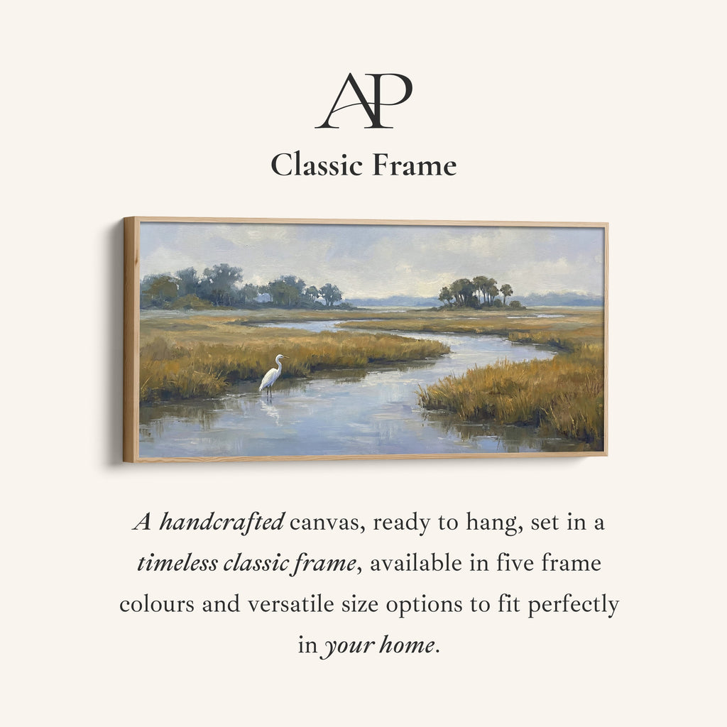 Marshland River Wide Canvas Panoramic Canvas Print For Living Room
