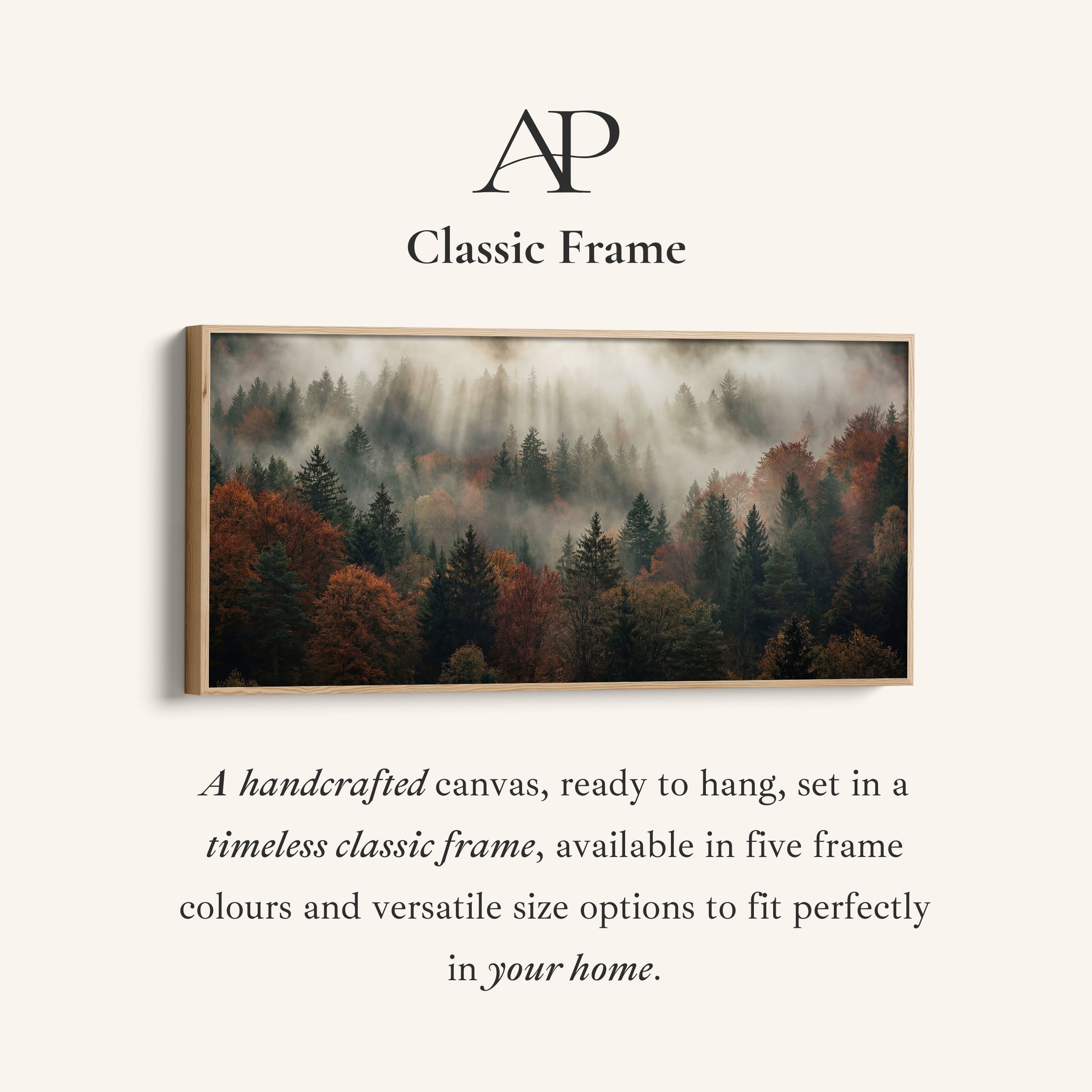 Misty Woodland Bedroom Wall Art Extra Wide Canvas For Hallway