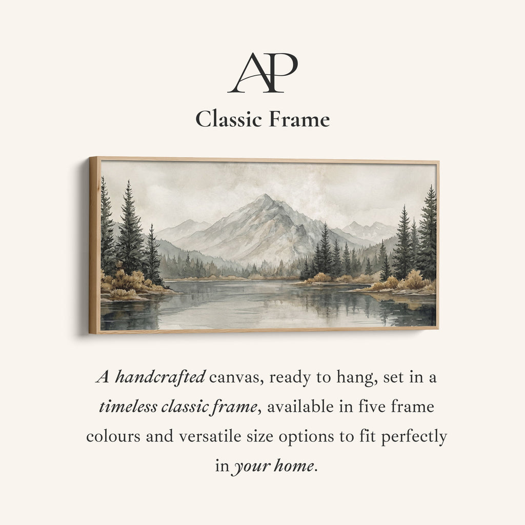 Mountain Lake With Trees Bedroom Wall Art Extra Wide Canvas For Bedroom
