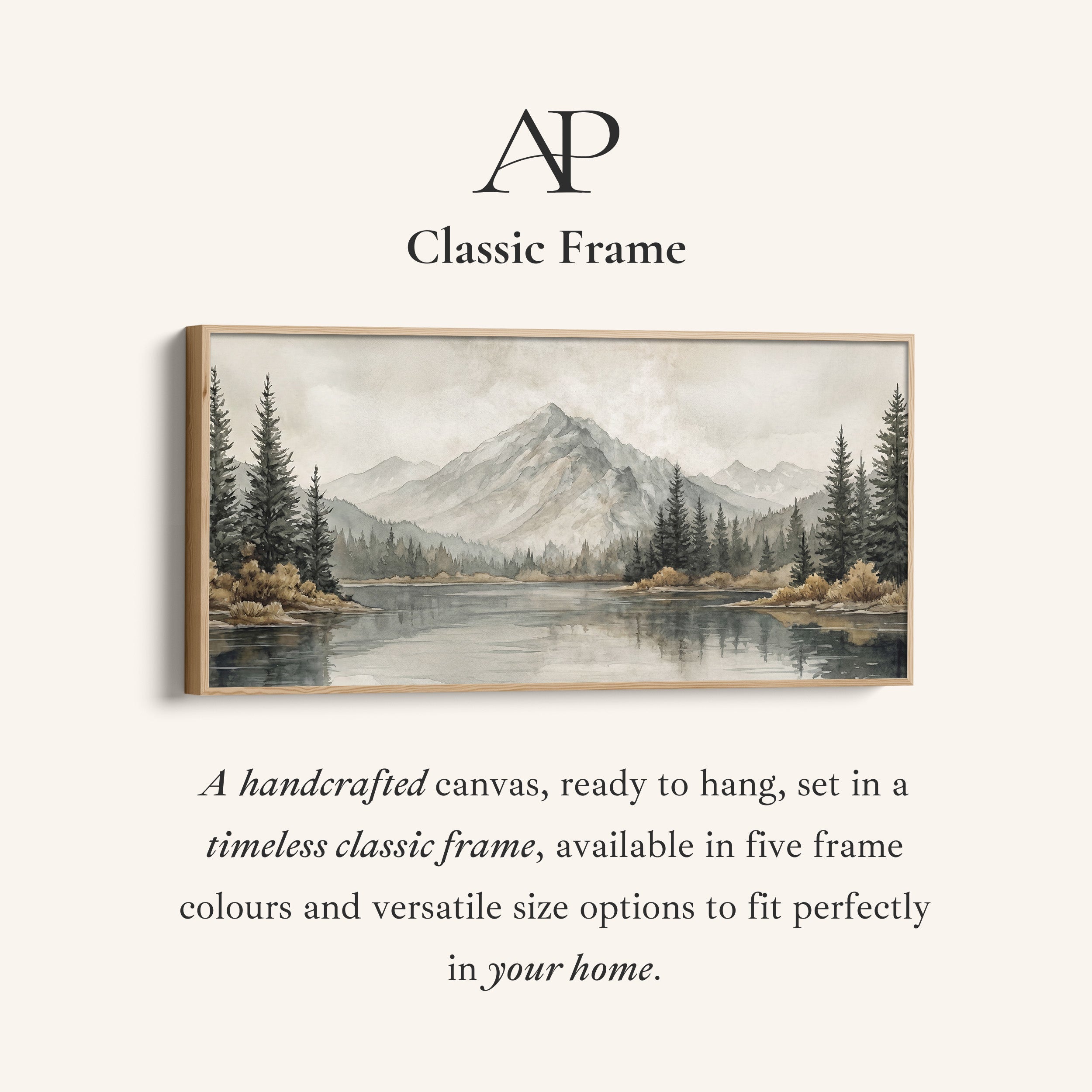 Mountain Lake With Trees Bedroom Wall Art Extra Wide Canvas For Bedroom