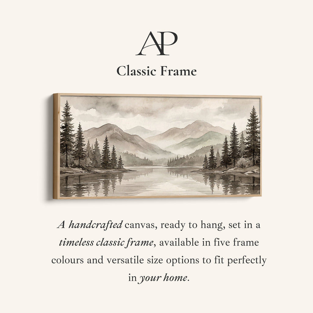 Misty Mountain Lake Wide Canvas Statement Wall Decor For Living Room