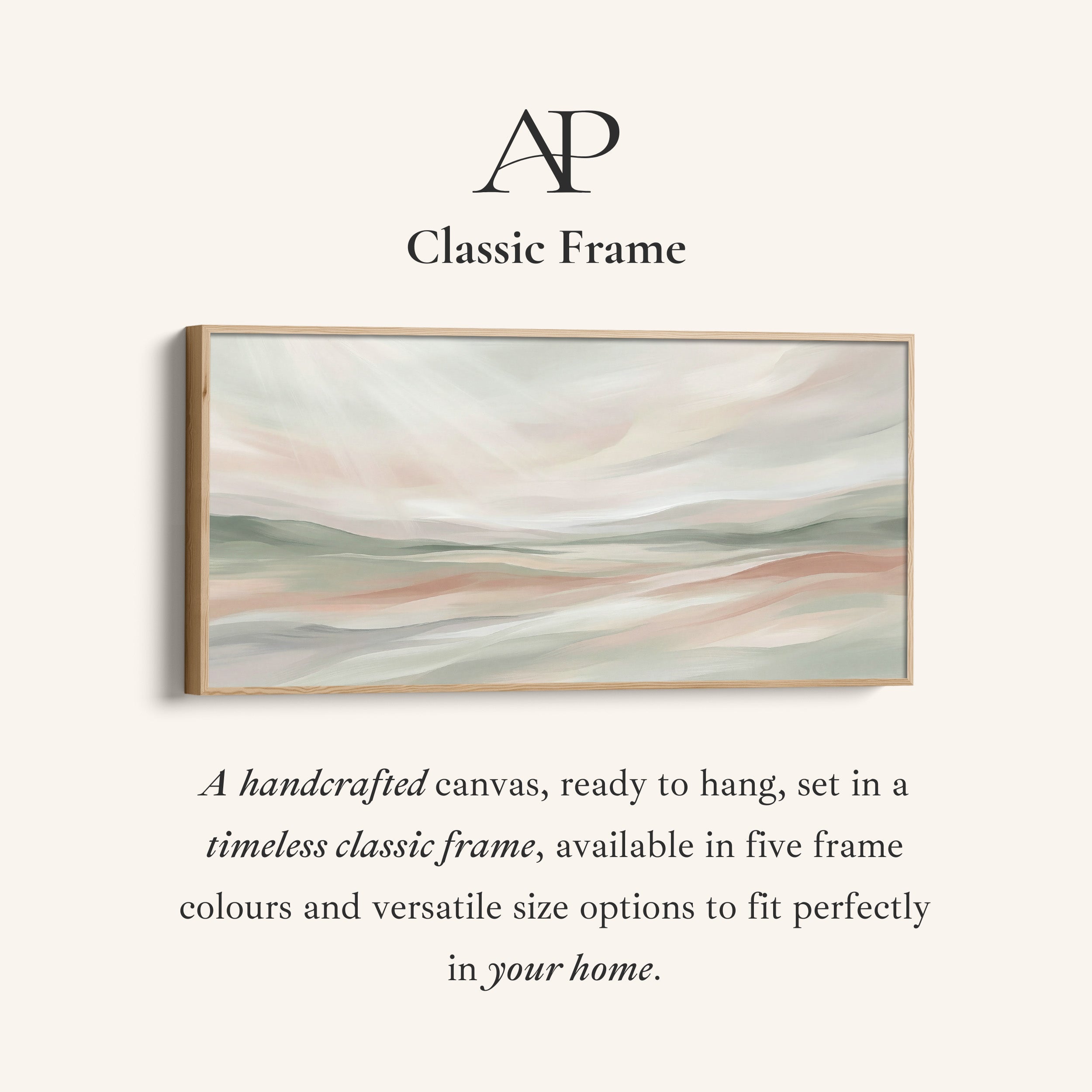 Abstract Pastel Hills Wide Canvas Horizontal Canvas Print For Bedroom