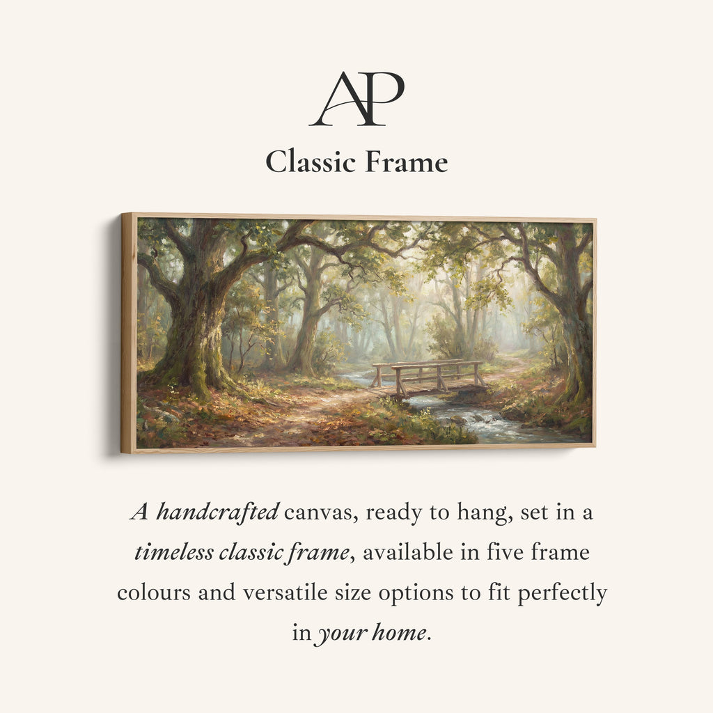 Forest Bridge Wide Framed Canvas Oversized Wall Decor For Living Room