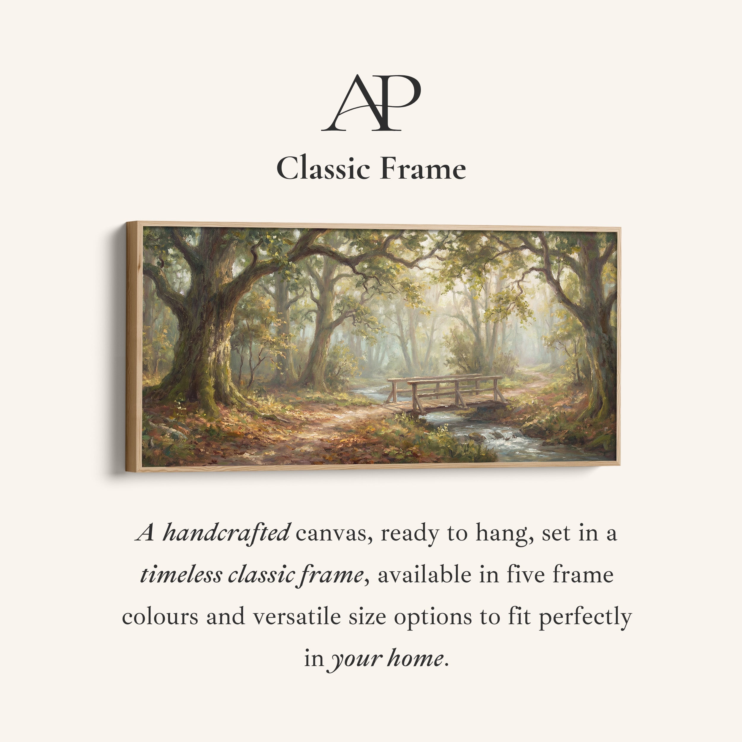 Forest Bridge Wide Framed Canvas Oversized Wall Decor For Living Room