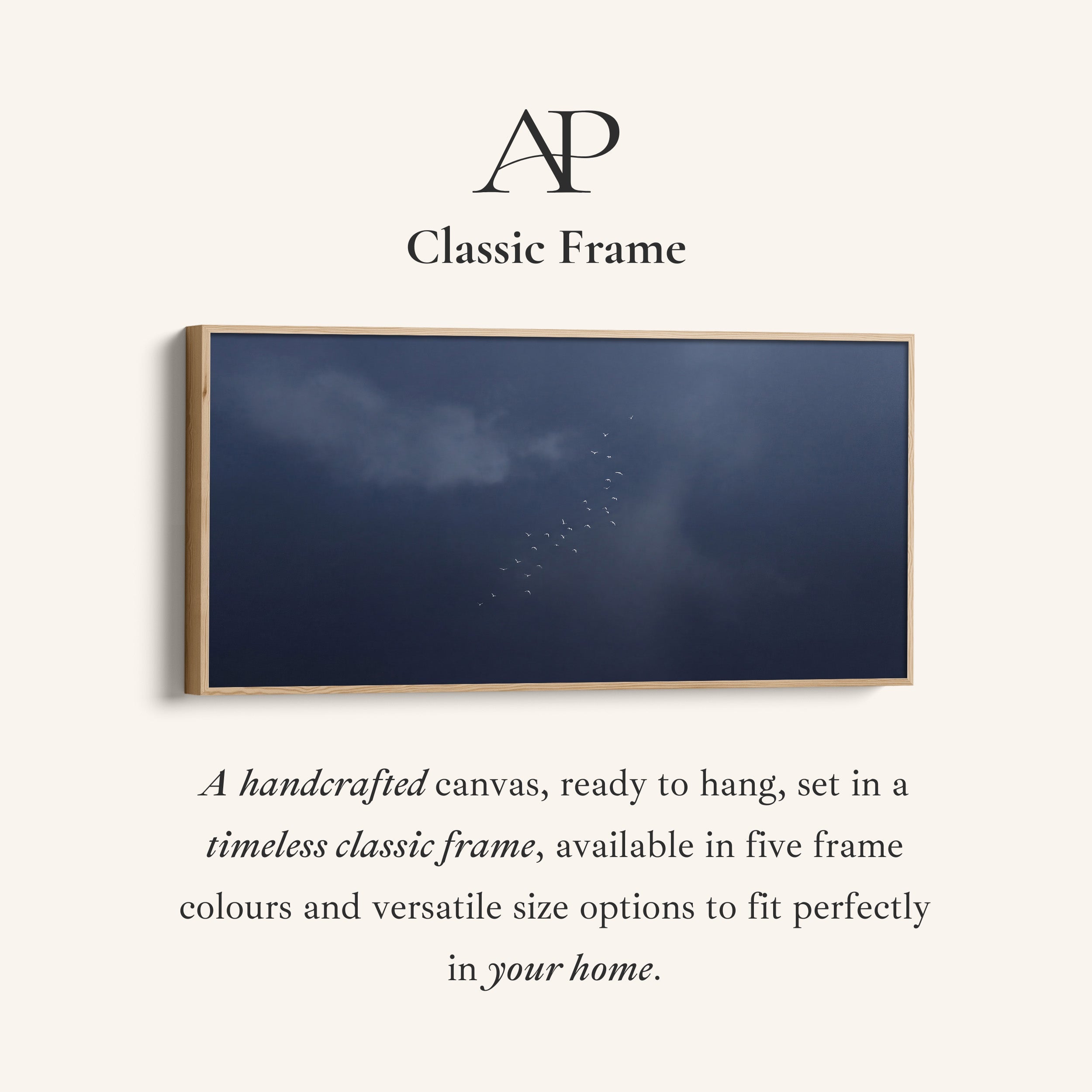 Above Bed Wall Art Birds In Dark Sky Oversized Wall Decor Bedroom