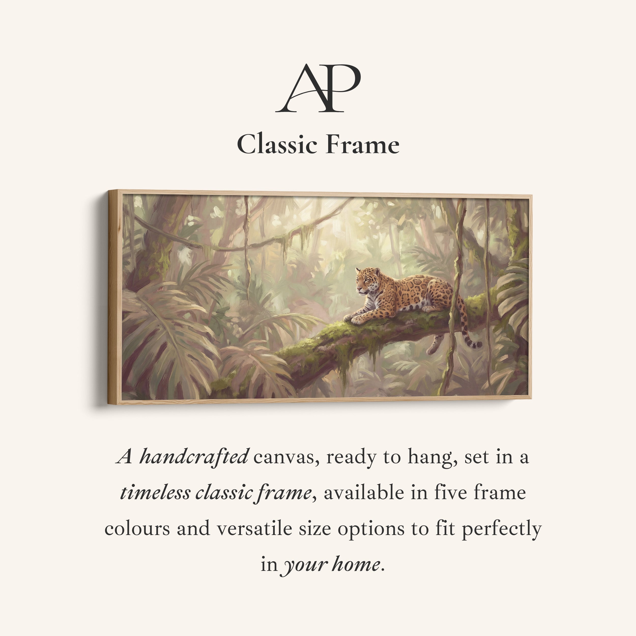 Wide Framed Canvas Leopard In Jungle Extra Wide Canvas Living Room