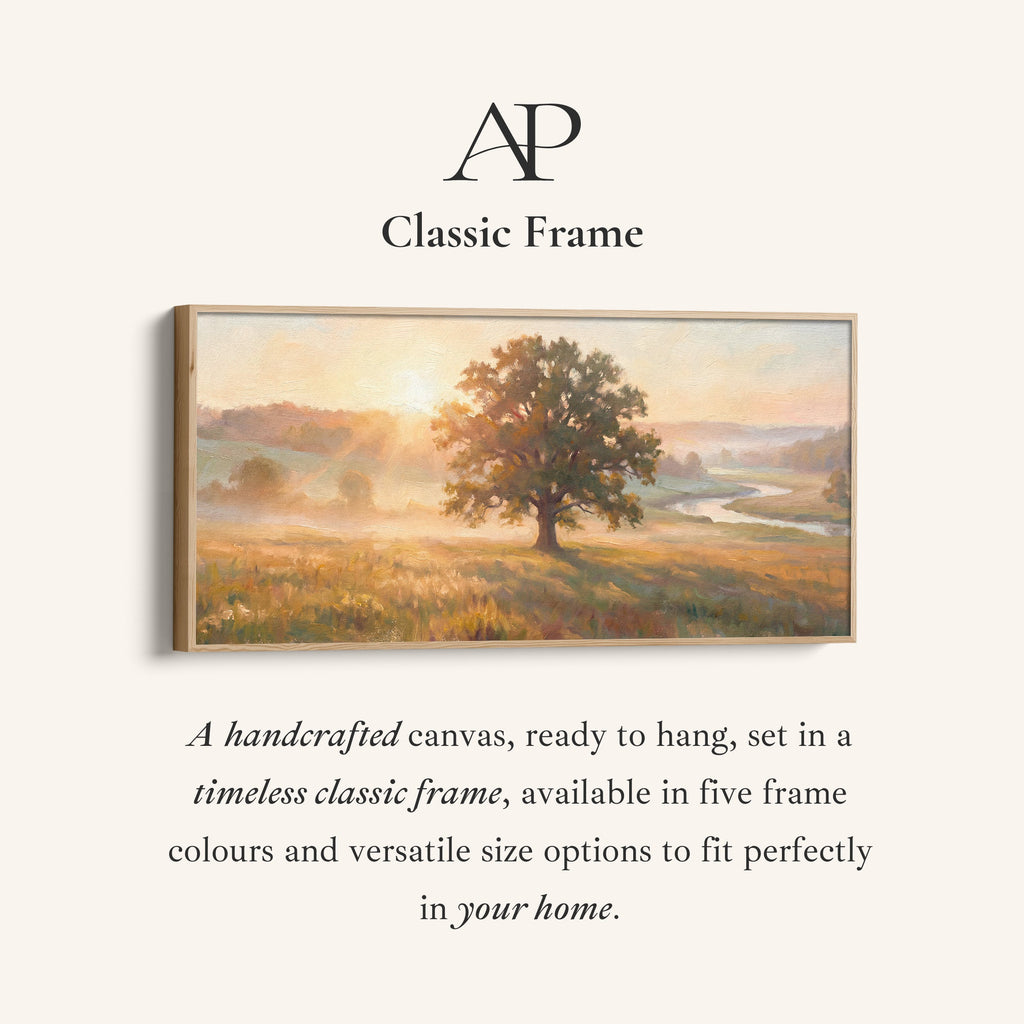 Lone Tree By River Above Bed Wall Art Horizontal Canvas Print For Bedroom