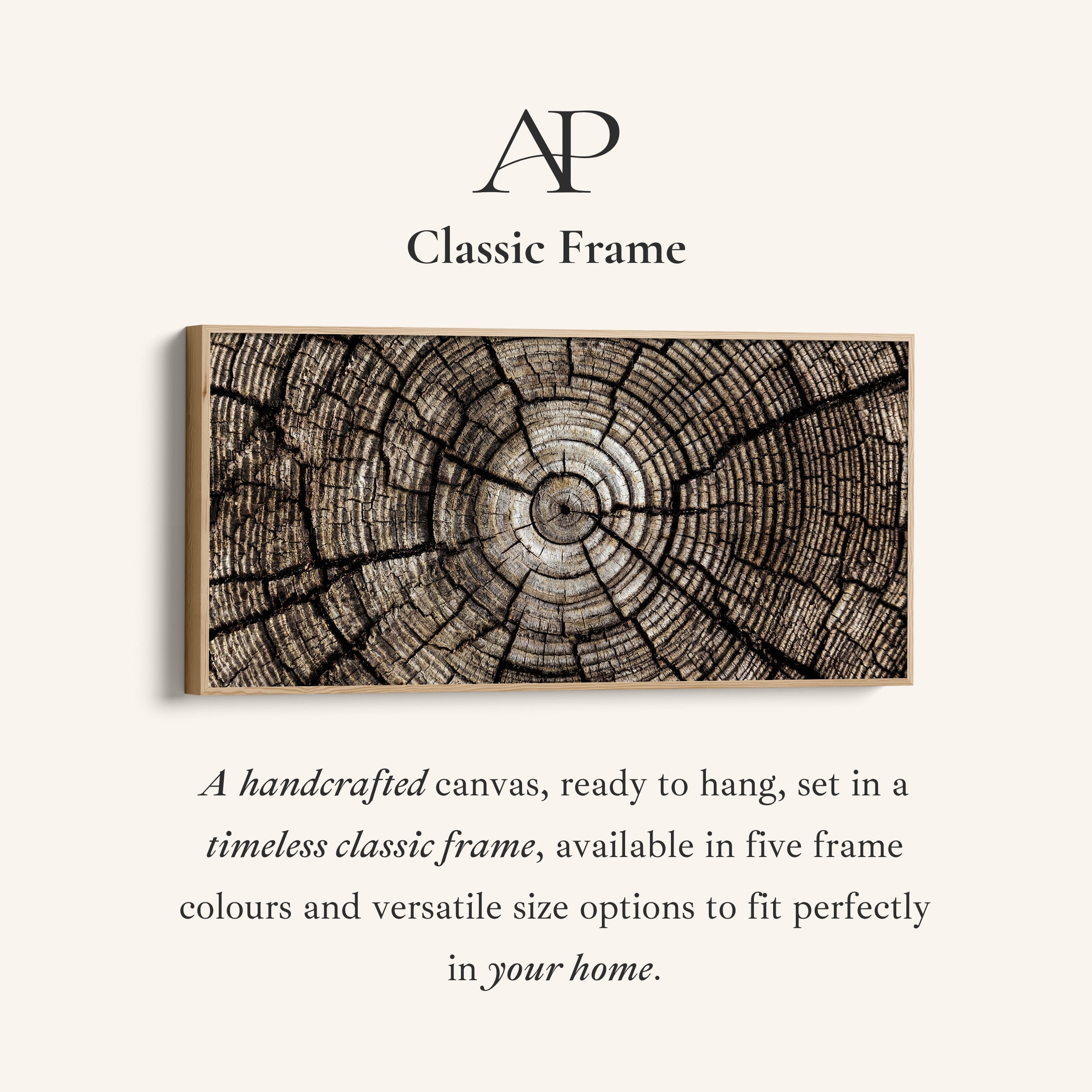 Tree Trunk Rings Large Wall Art Horizontal Canvas Print For Office