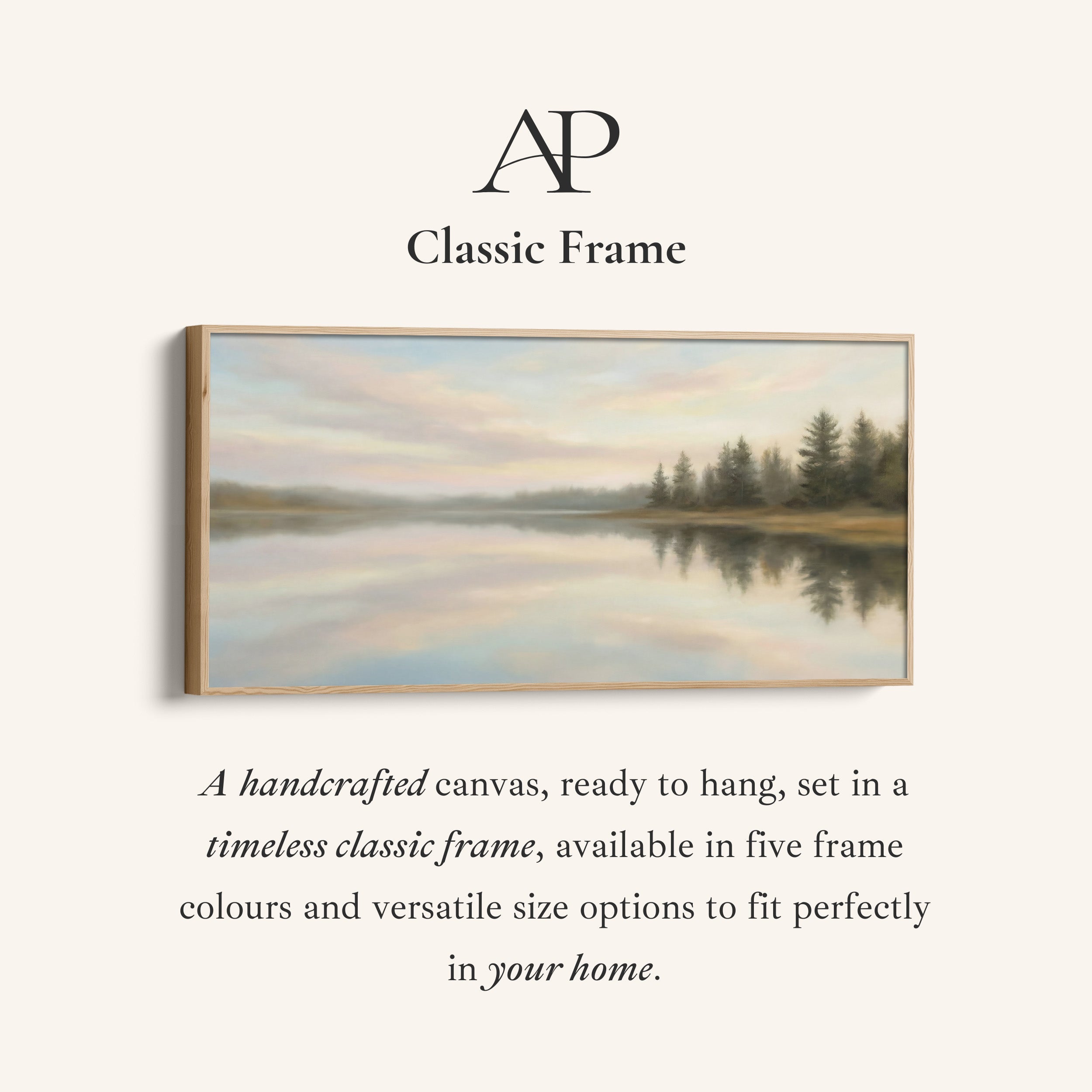 Calm Lake Reflection Wide Canvas Horizontal Canvas Print For Living Room