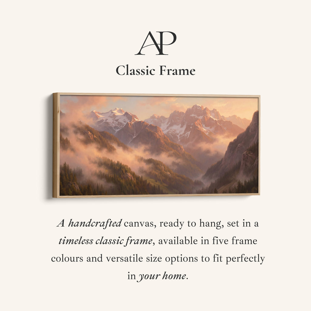 Mountain Valley Sunrise Wide Framed Canvas Extra Wide Canvas For Living Room