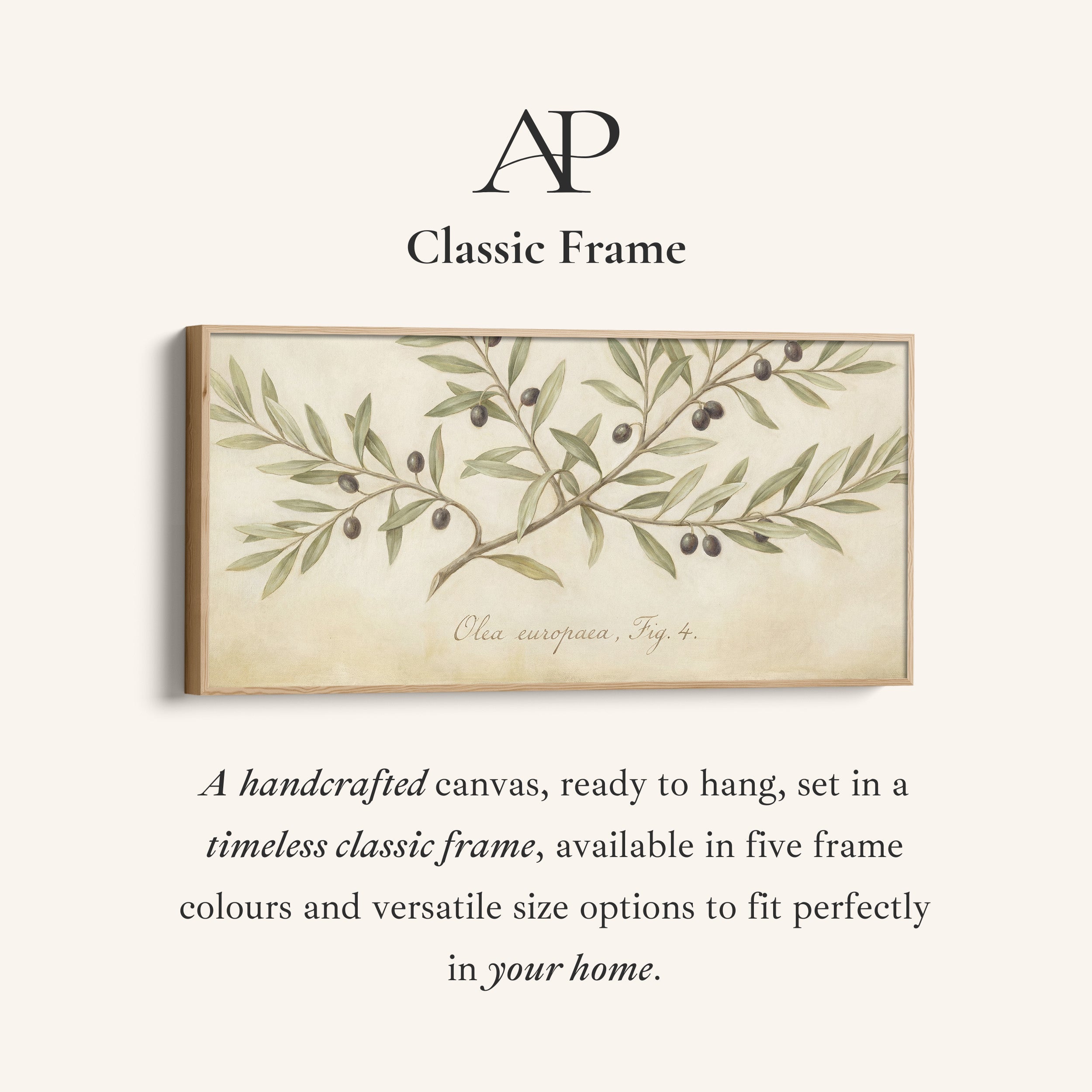 Olive Branch above bed wall art Horizontal Canvas Print For Kitchen