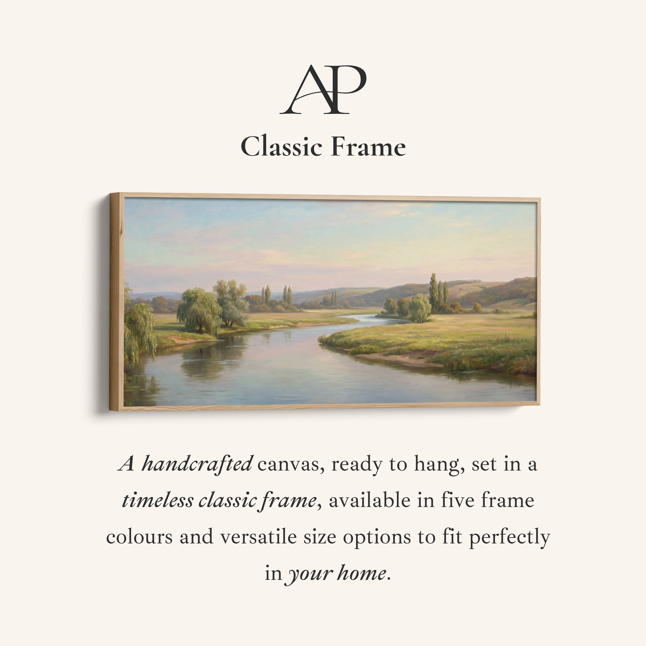 Countryside River long wall art Panoramic Canvas Print For Living Room