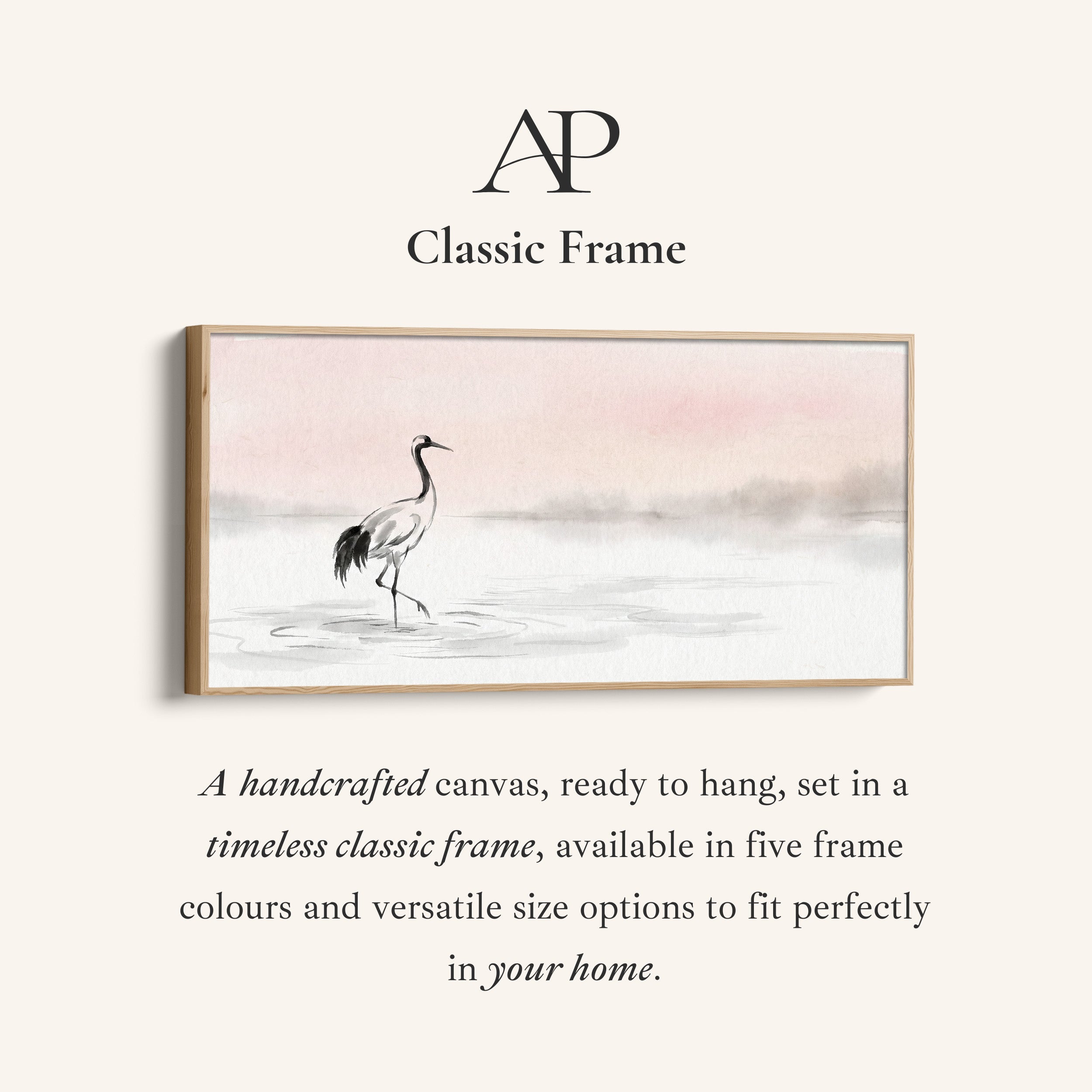 Crane In Water horizontal wall art Statement Wall Decor For Bedroom
