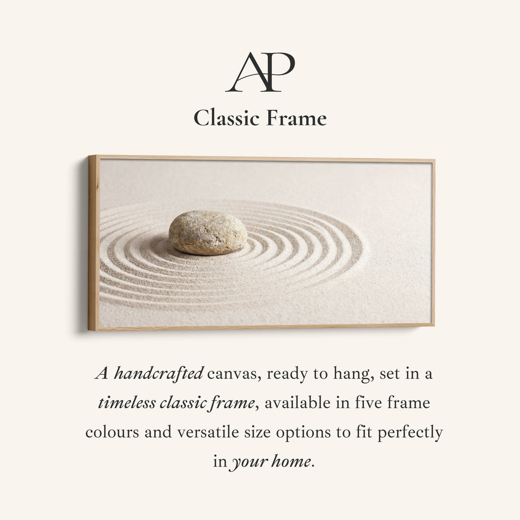 Zen Stone Above Bed Wall Art Horizontal Canvas Print For Living Room