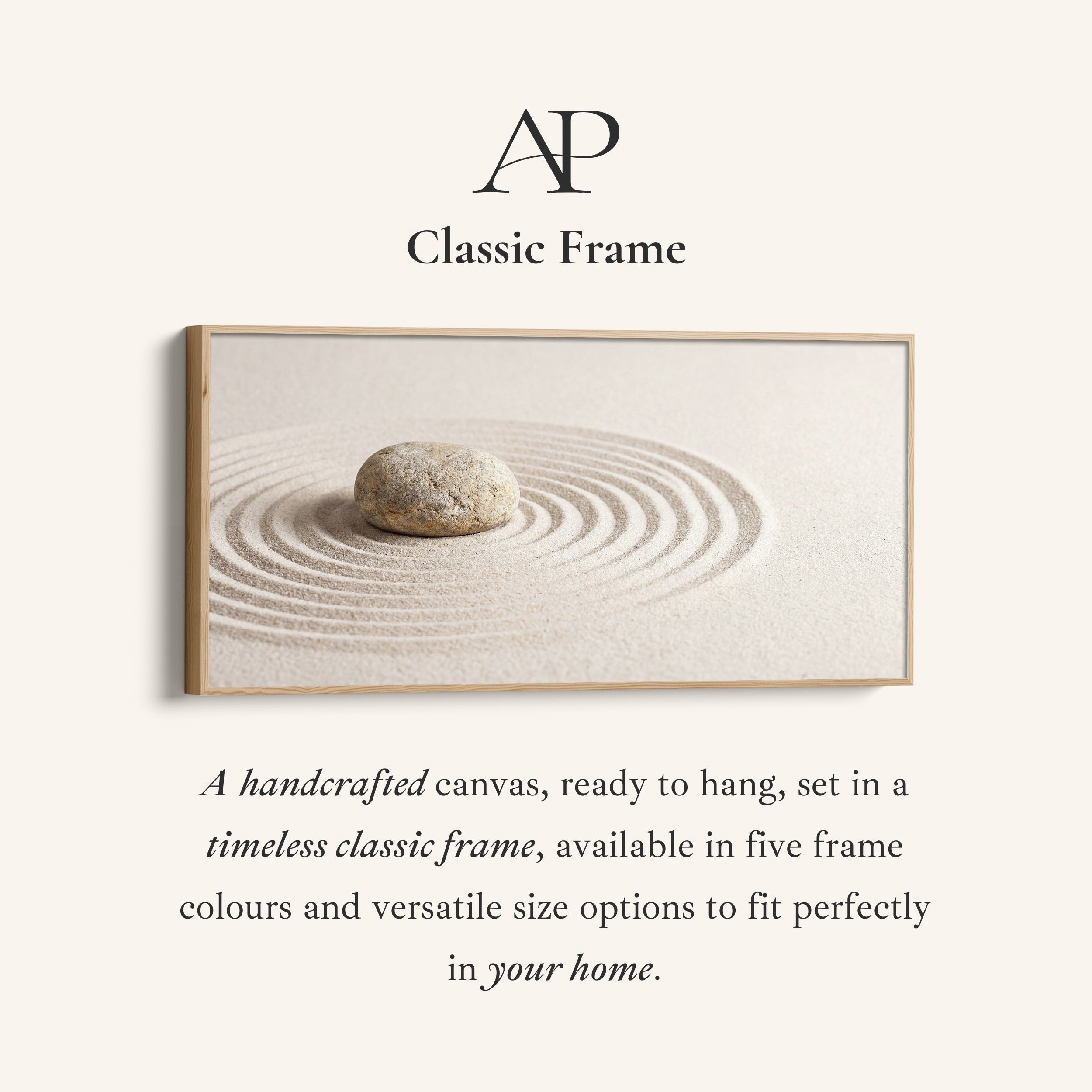 Zen Stone Above Bed Wall Art Horizontal Canvas Print For Living Room