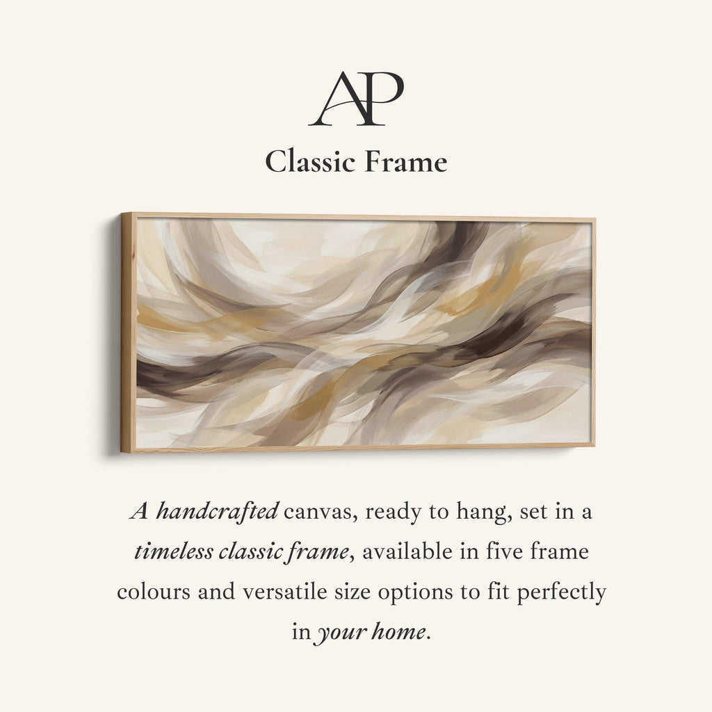 Flowing Waves Above Bed Wall Art Horizontal Canvas Print For Living Room