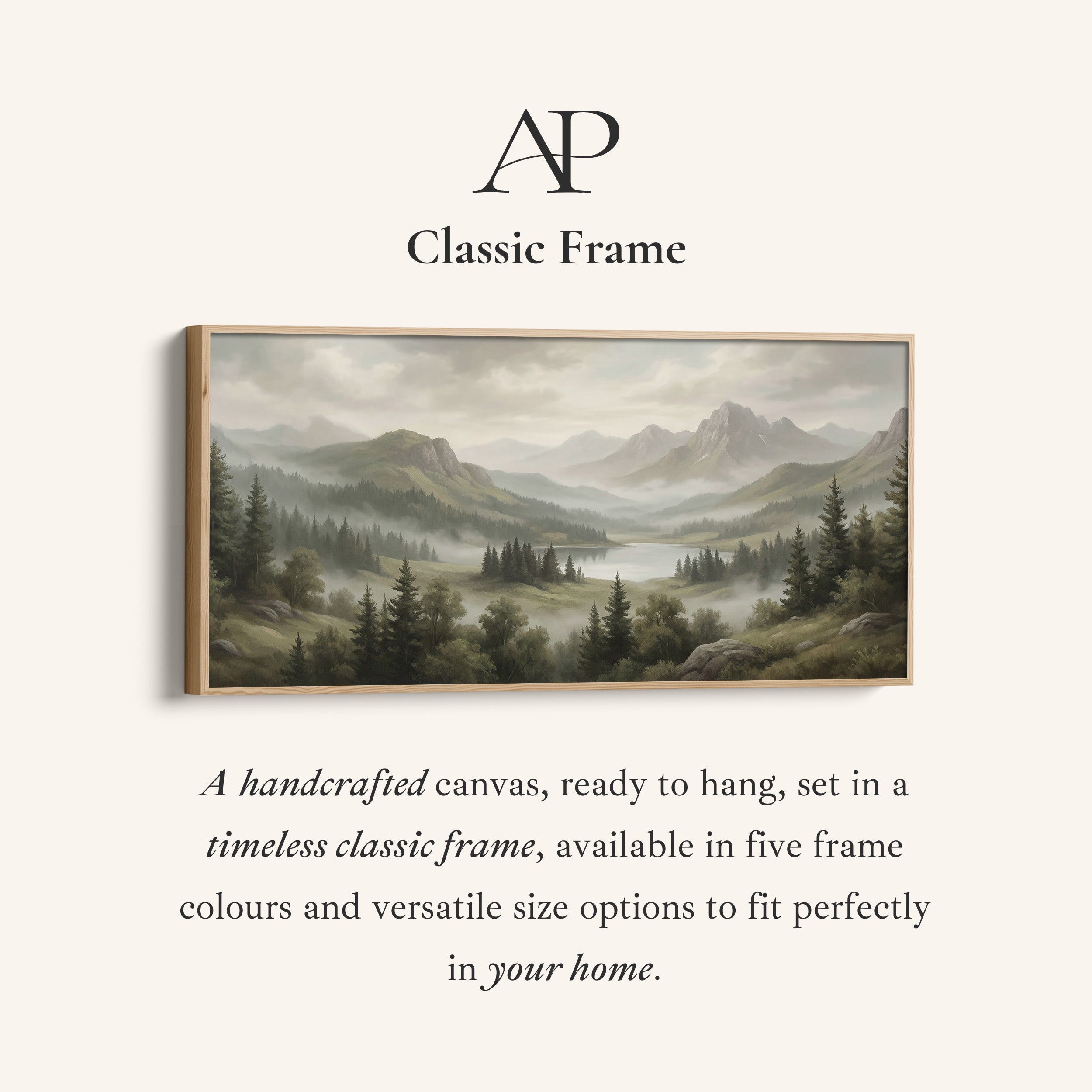 Above Bed Wall Art Misty Mountain Lake Valley Extra Wide Canvas For Living Room
