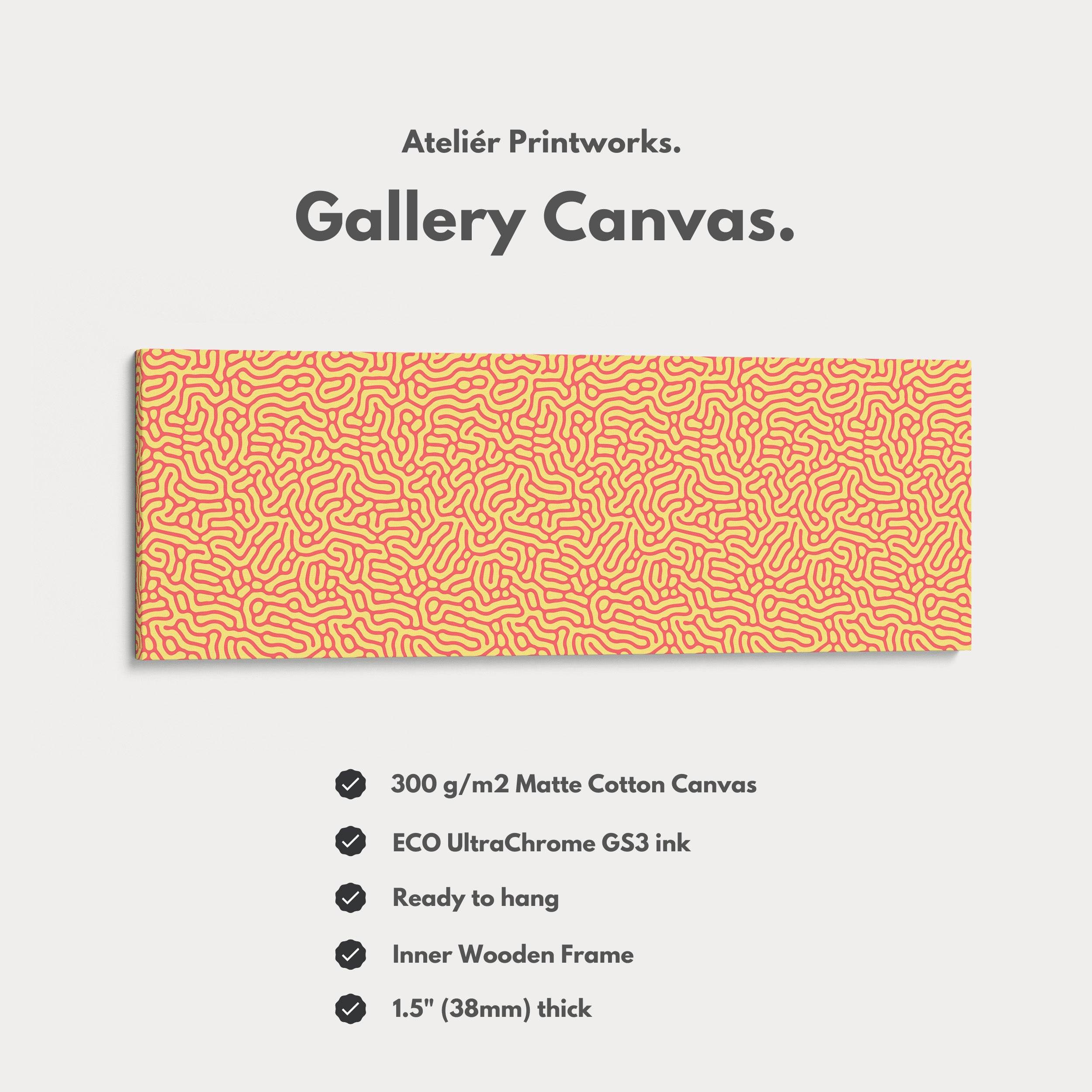 Yellow & Red Geometric Organic Pattern Horizontal Wall Art