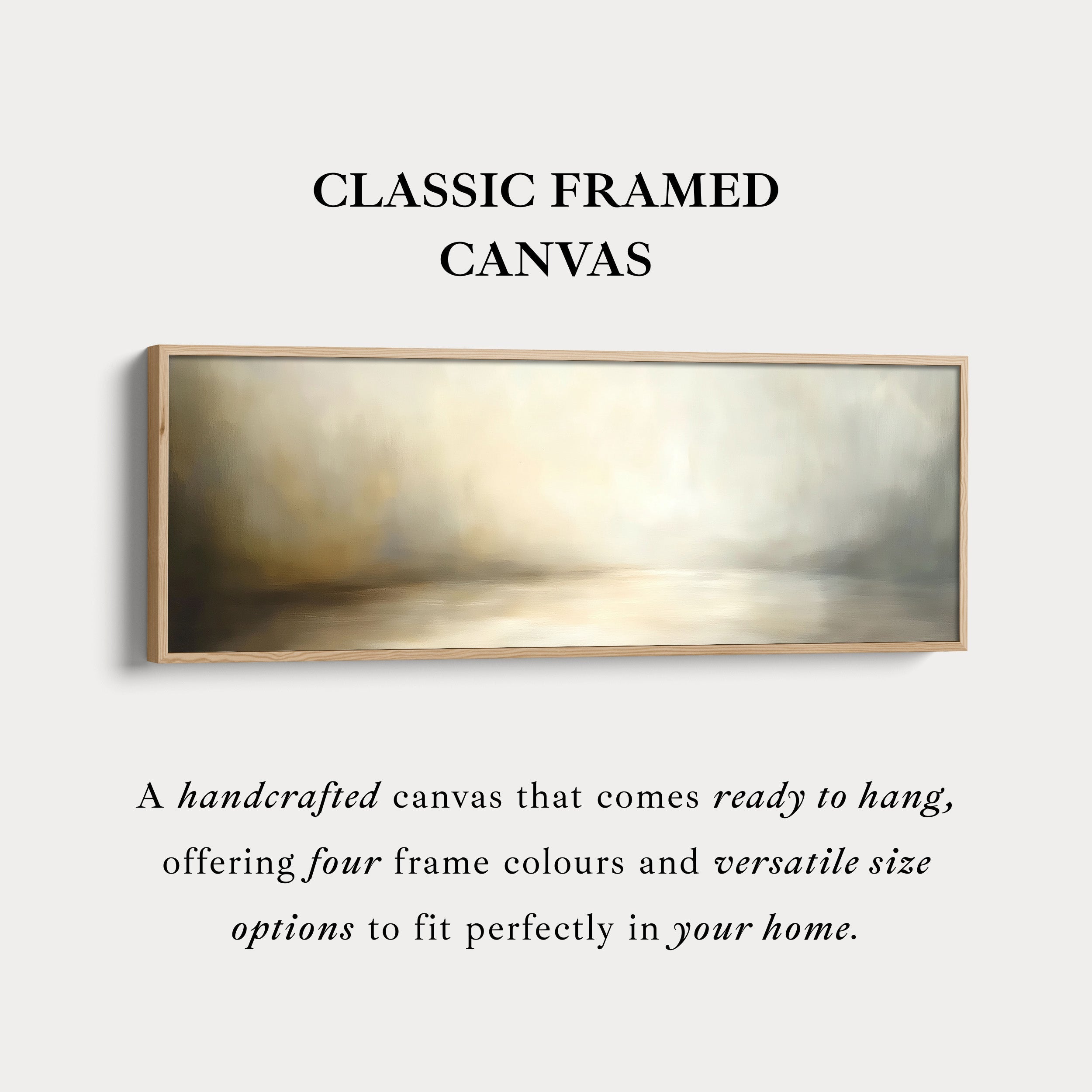 Abstract Beige Oil Painting Horizontal Wall Art