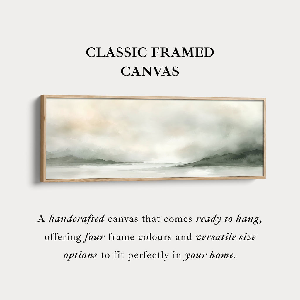 Watercolour Landscape Large Panoramic Canvas Wall Art