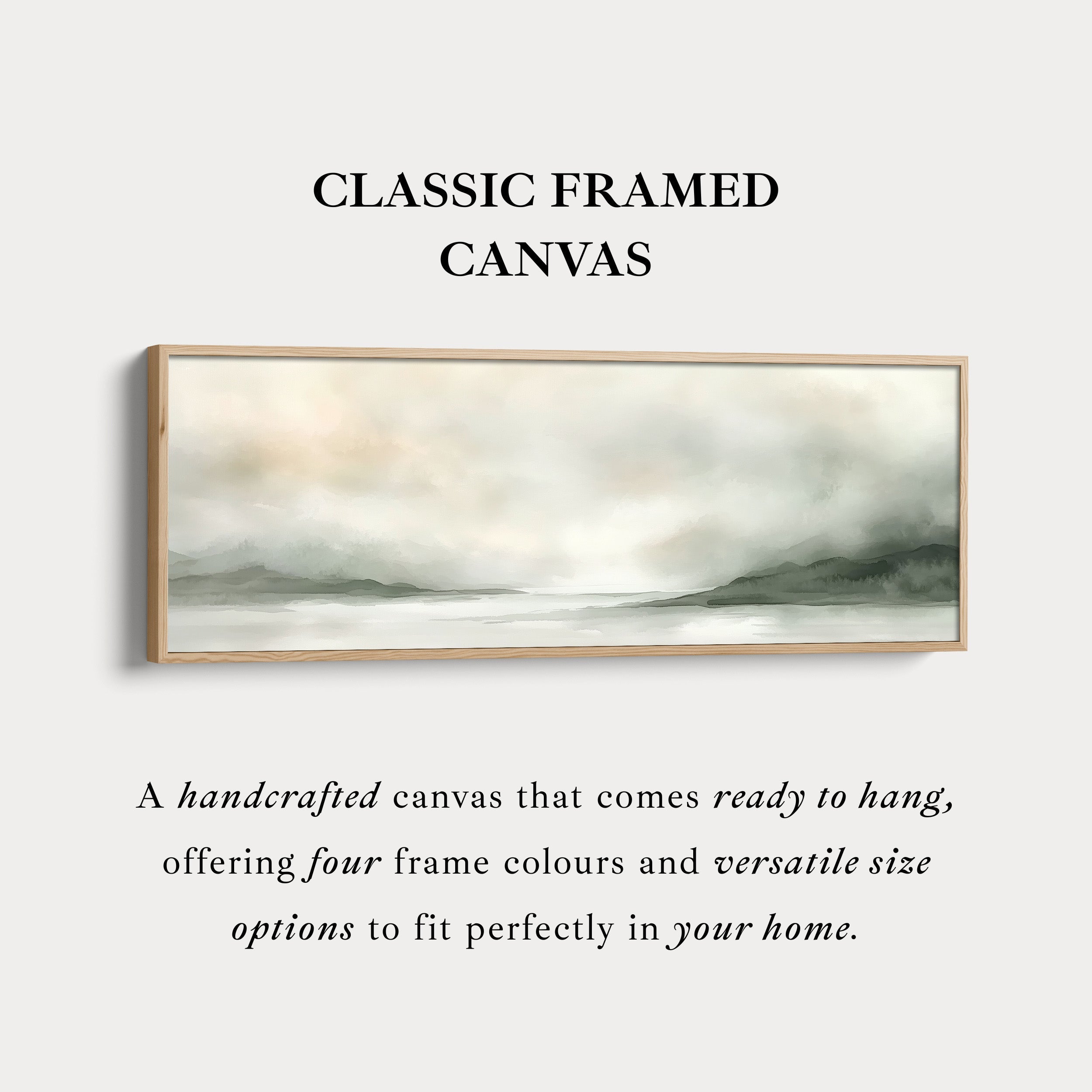 Watercolour Landscape Large Panoramic Canvas Wall Art