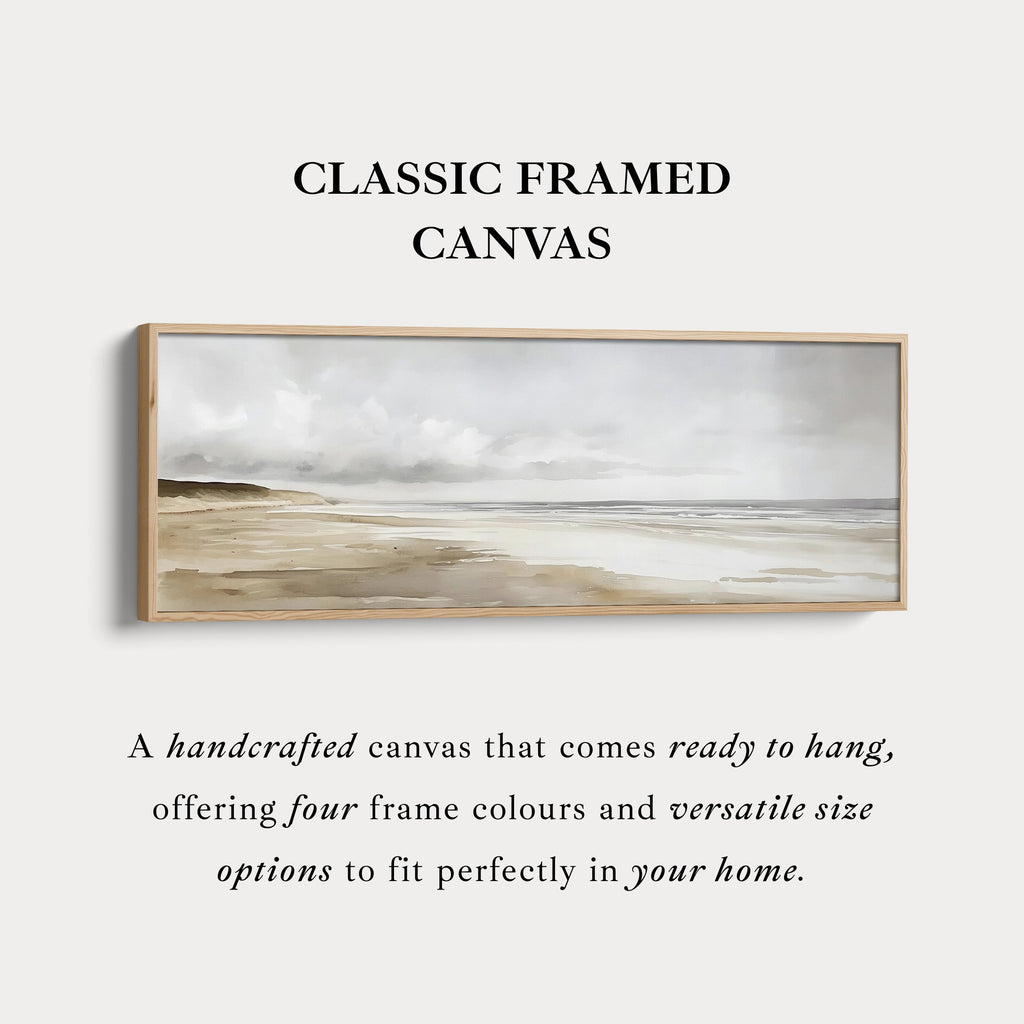 Watercolour Beach Long Narrow Large Canvas Wall Art